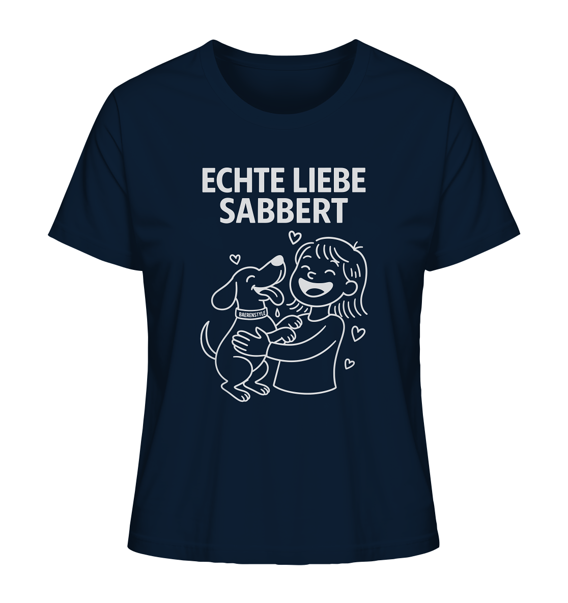 Echte Liebe sabbert – Damen Bio-Shirt French Navy / XS