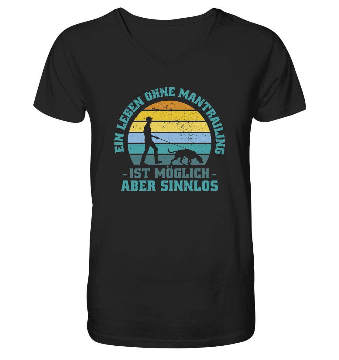 Ein Leben ohne Mantrailing ist sinnlos - Mens Organic V-Neck Shirt Black / S