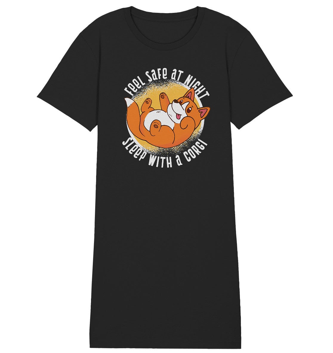 Feel safe at night - Sleep with a Corgi - Ladies Organic Sleepshirt Black / S