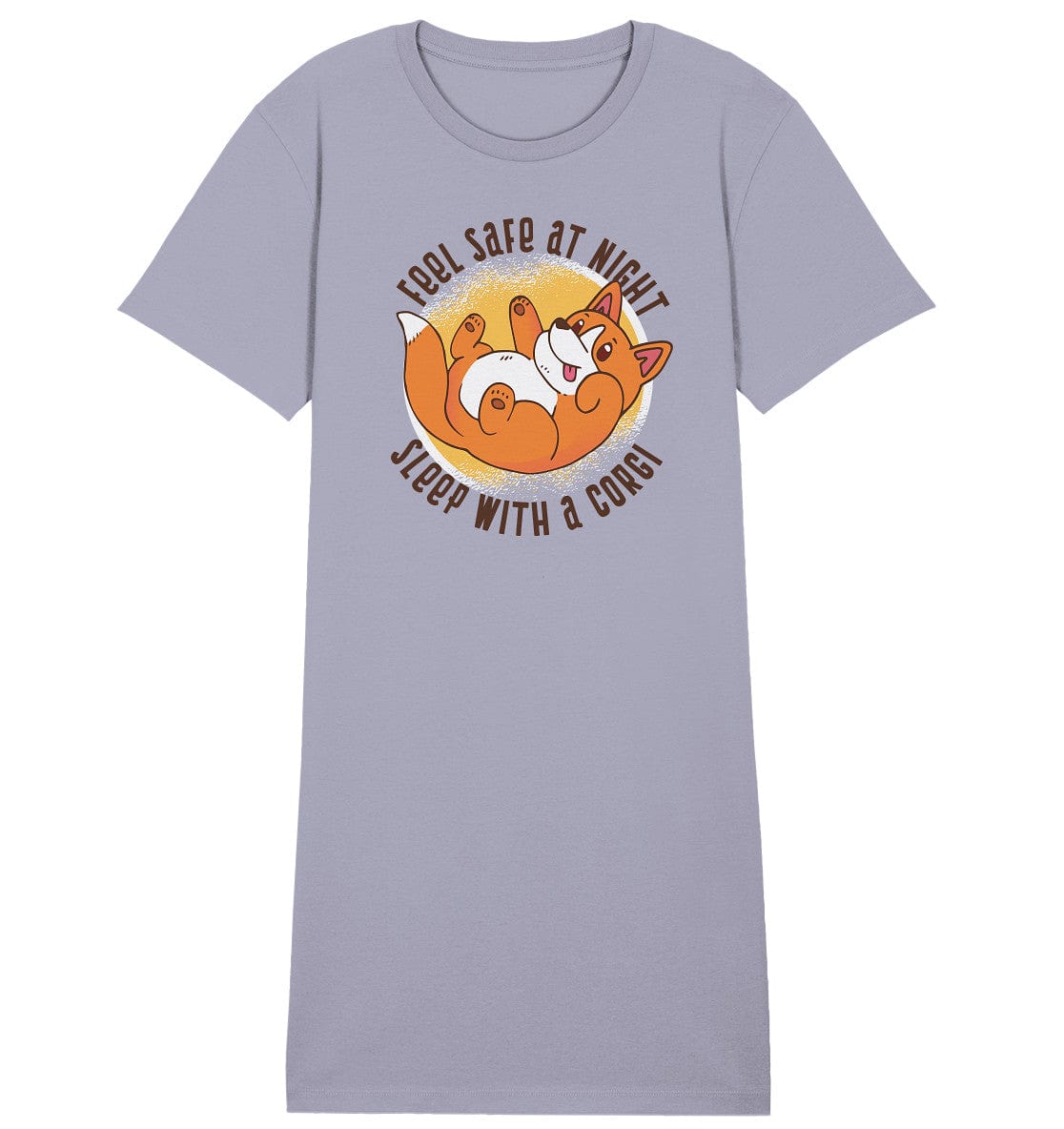 Feel safe at night - Sleep with a Corgi - Ladies Organic Sleepshirt Lavender / S