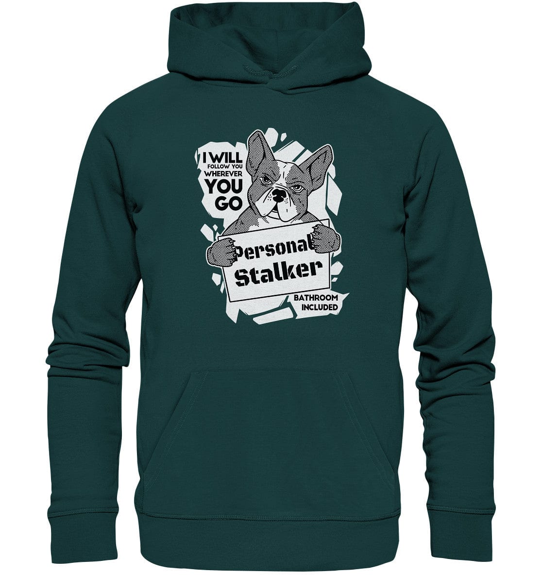 Französische Bulldogge - Personal Stalker - Organic Hoodie Glazed Green / XS