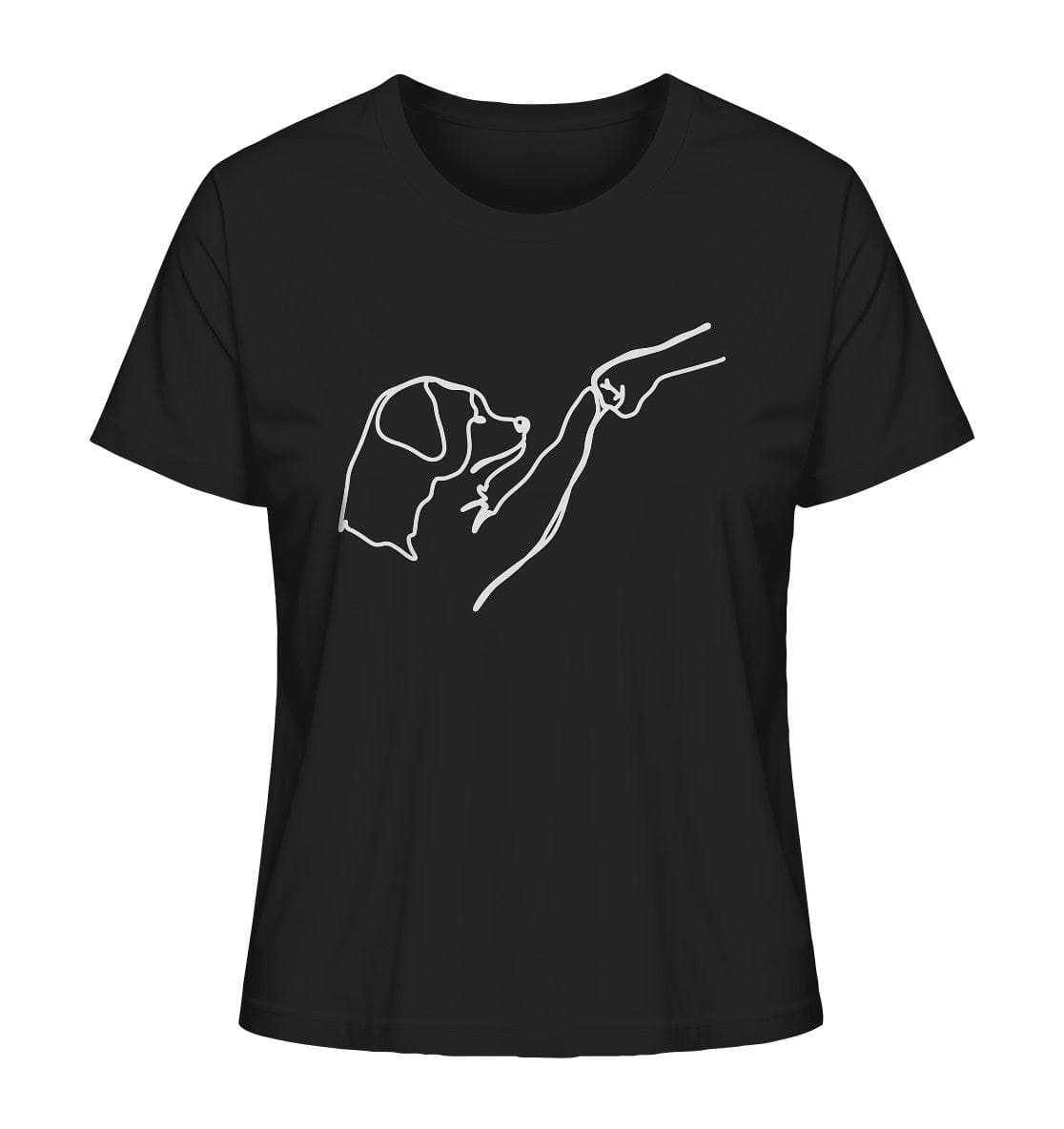 Hund und Mensch in Freundschaft - Hand und Pfote - Ladies Organic Shirt Black / XS