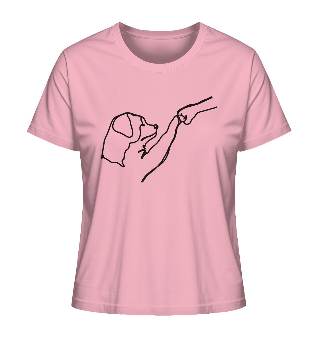 Hund und Mensch in Freundschaft - Hand und Pfote - Ladies Organic Shirt Cotton Pink / XS