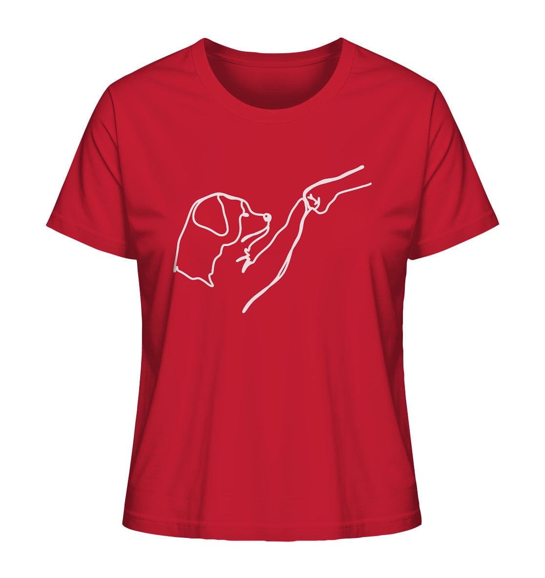 Hund und Mensch in Freundschaft - Hand und Pfote - Ladies Organic Shirt Red / XS