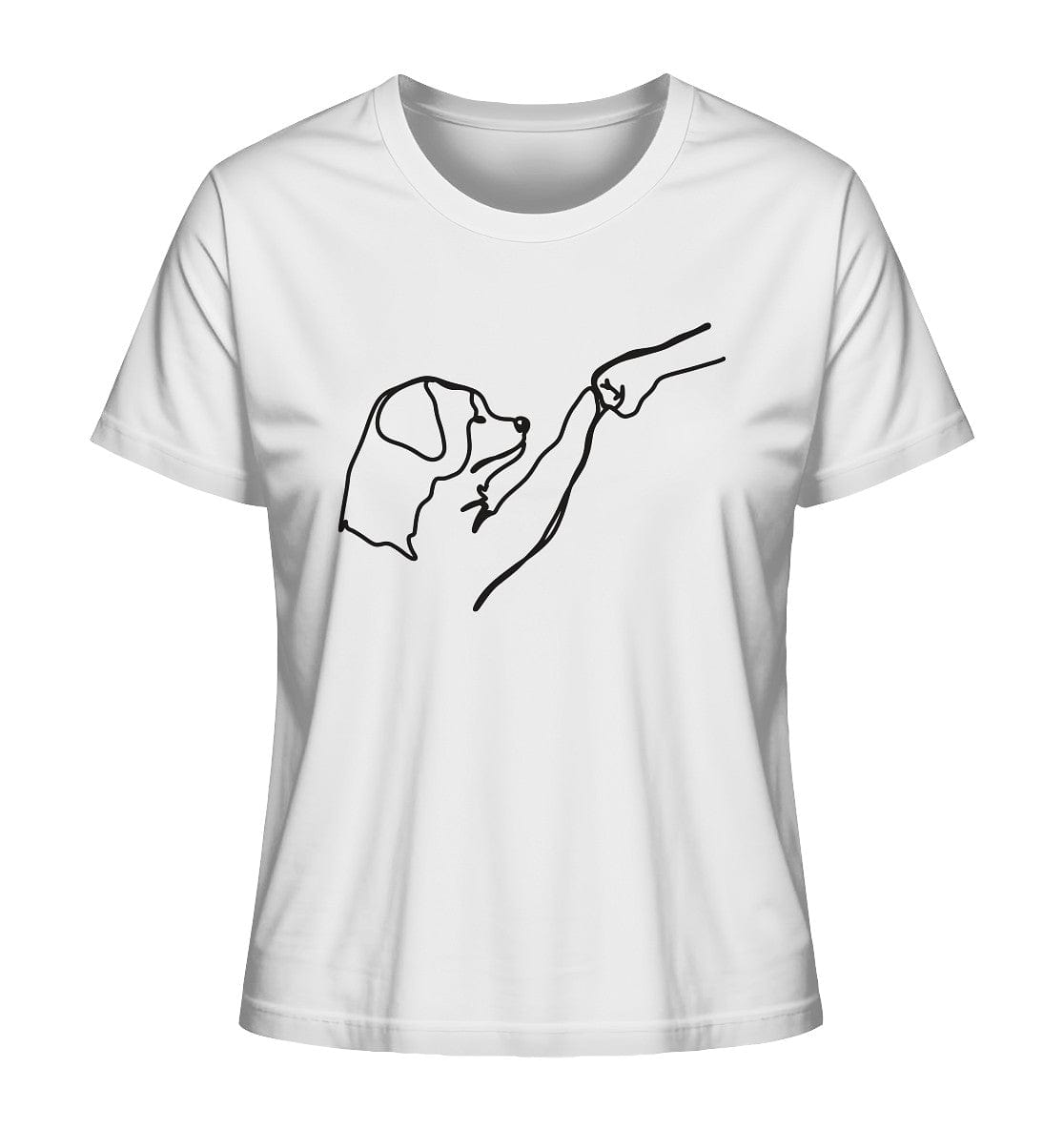 Hund und Mensch in Freundschaft - Hand und Pfote - Ladies Organic Shirt White / XS