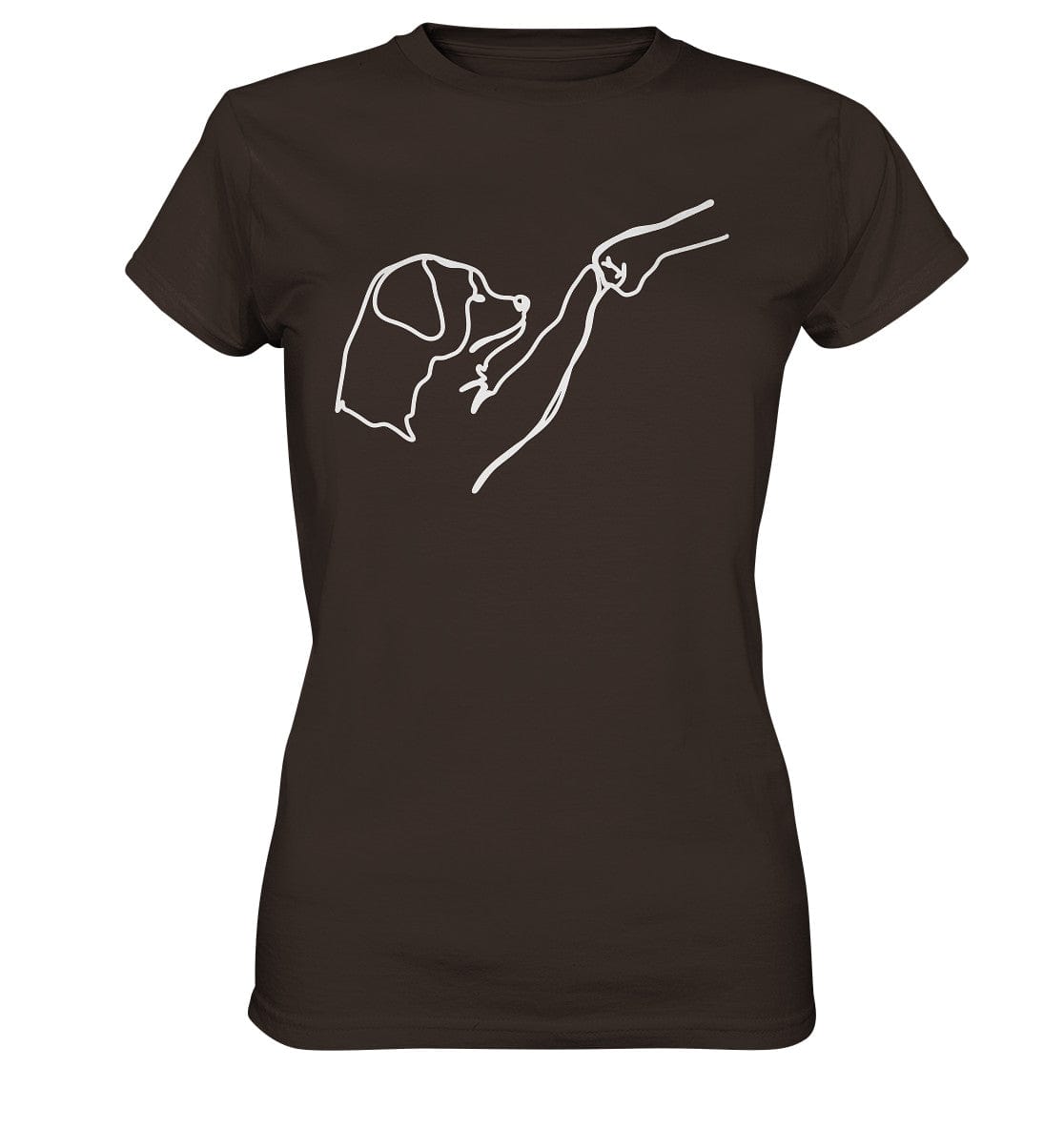 Hund und Mensch in Freundschaft - Hand und Pfote - Ladies Premium Shirt Brown / XS