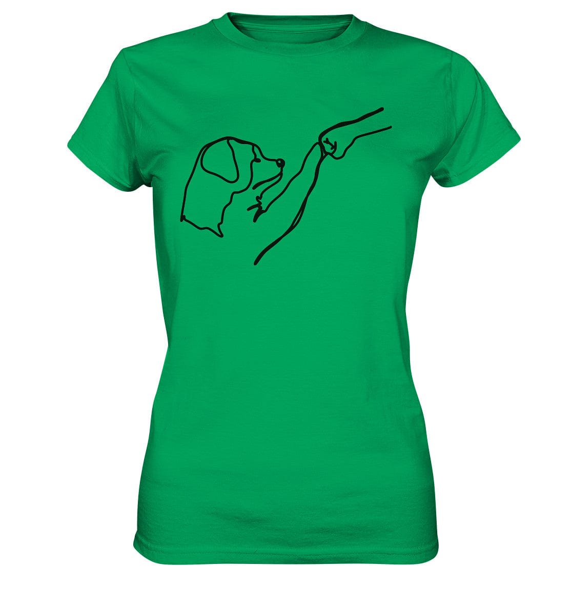 Hund und Mensch in Freundschaft - Hand und Pfote - Ladies Premium Shirt Kelly Green / XS