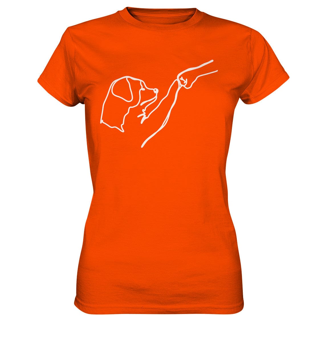 Hund und Mensch in Freundschaft - Hand und Pfote - Ladies Premium Shirt Orange / XS