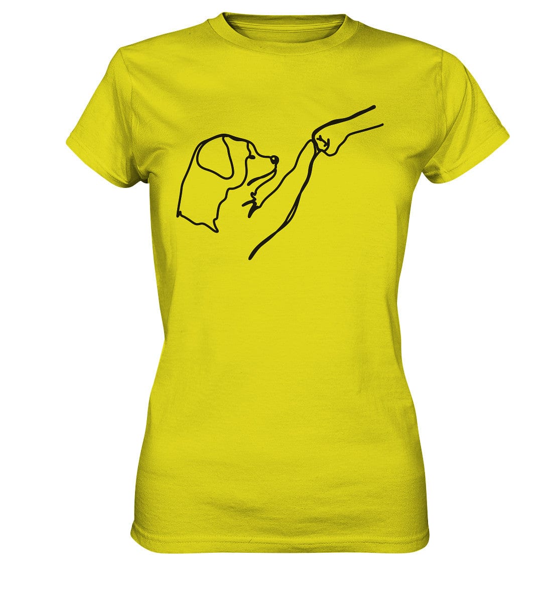 Hund und Mensch in Freundschaft - Hand und Pfote - Ladies Premium Shirt Pixel Lime / XS