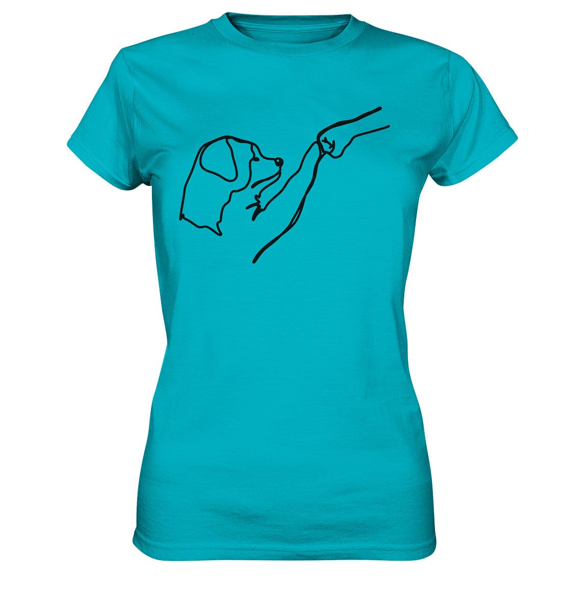 Hund und Mensch in Freundschaft - Hand und Pfote - Ladies Premium Shirt Swimming Pool / XS