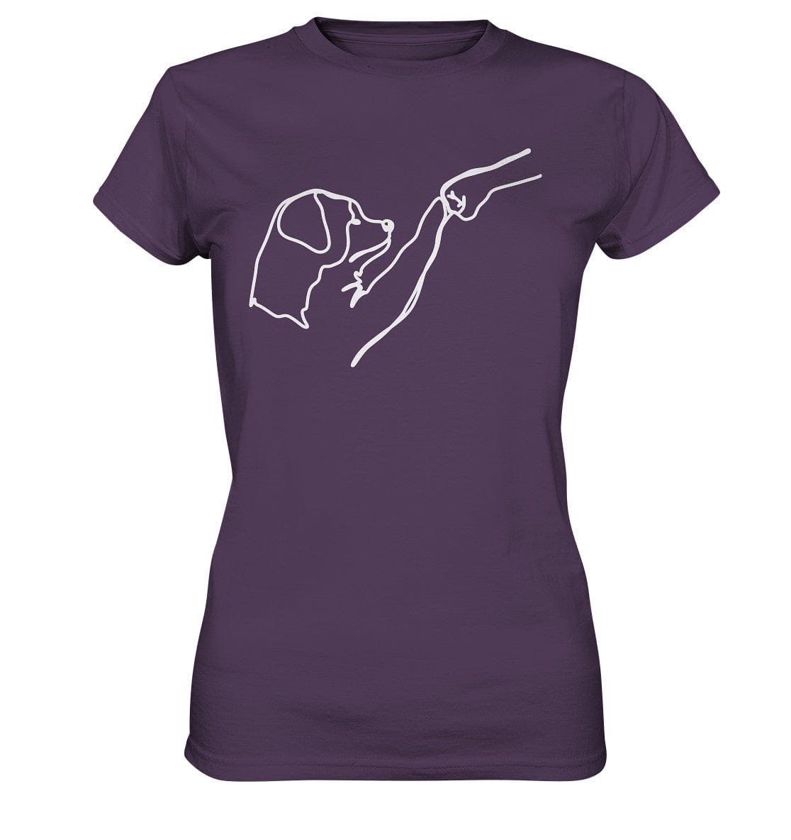 Hund und Mensch in Freundschaft - Hand und Pfote - Ladies Premium Shirt Urban Purple / XS