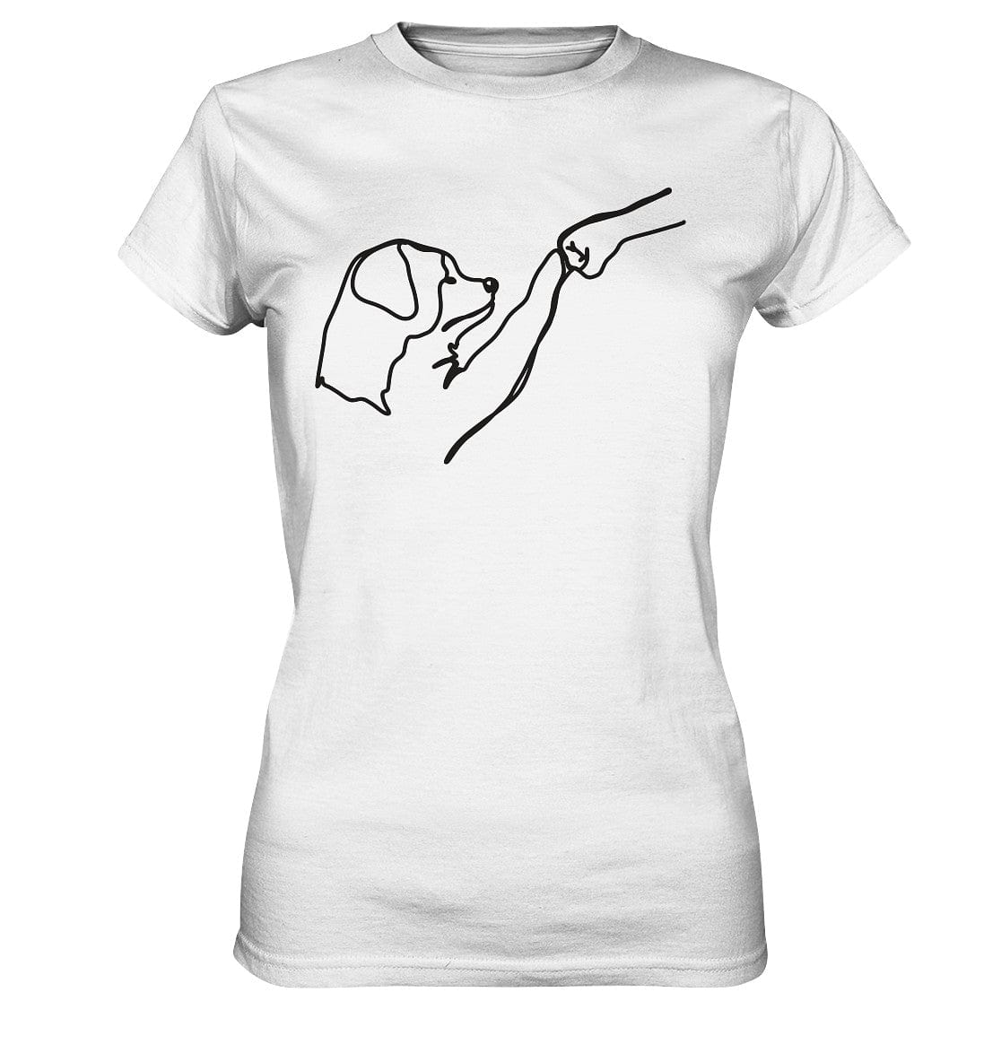 Hund und Mensch in Freundschaft - Hand und Pfote - Ladies Premium Shirt White / XS
