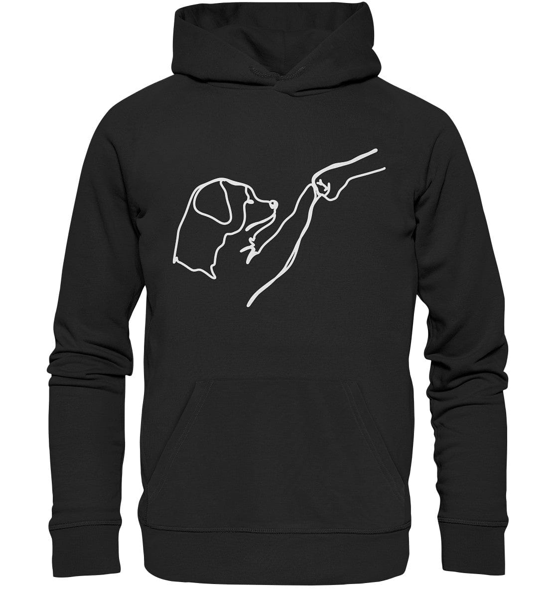 Hund und Mensch in Freundschaft - Hand und Pfote - Organic Hoodie Black / XS