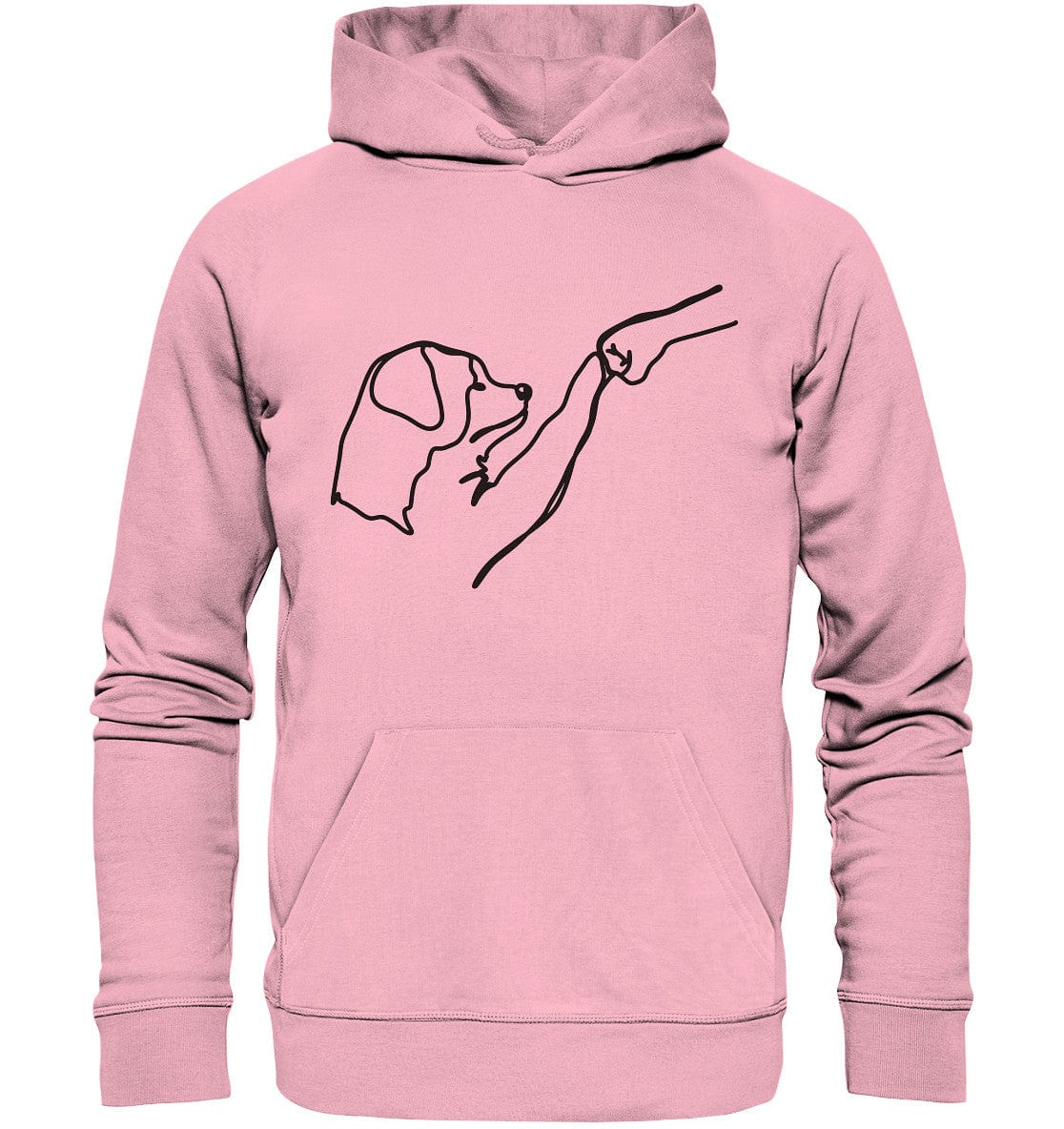 Hund und Mensch in Freundschaft - Hand und Pfote - Organic Hoodie Cotton Pink / XS