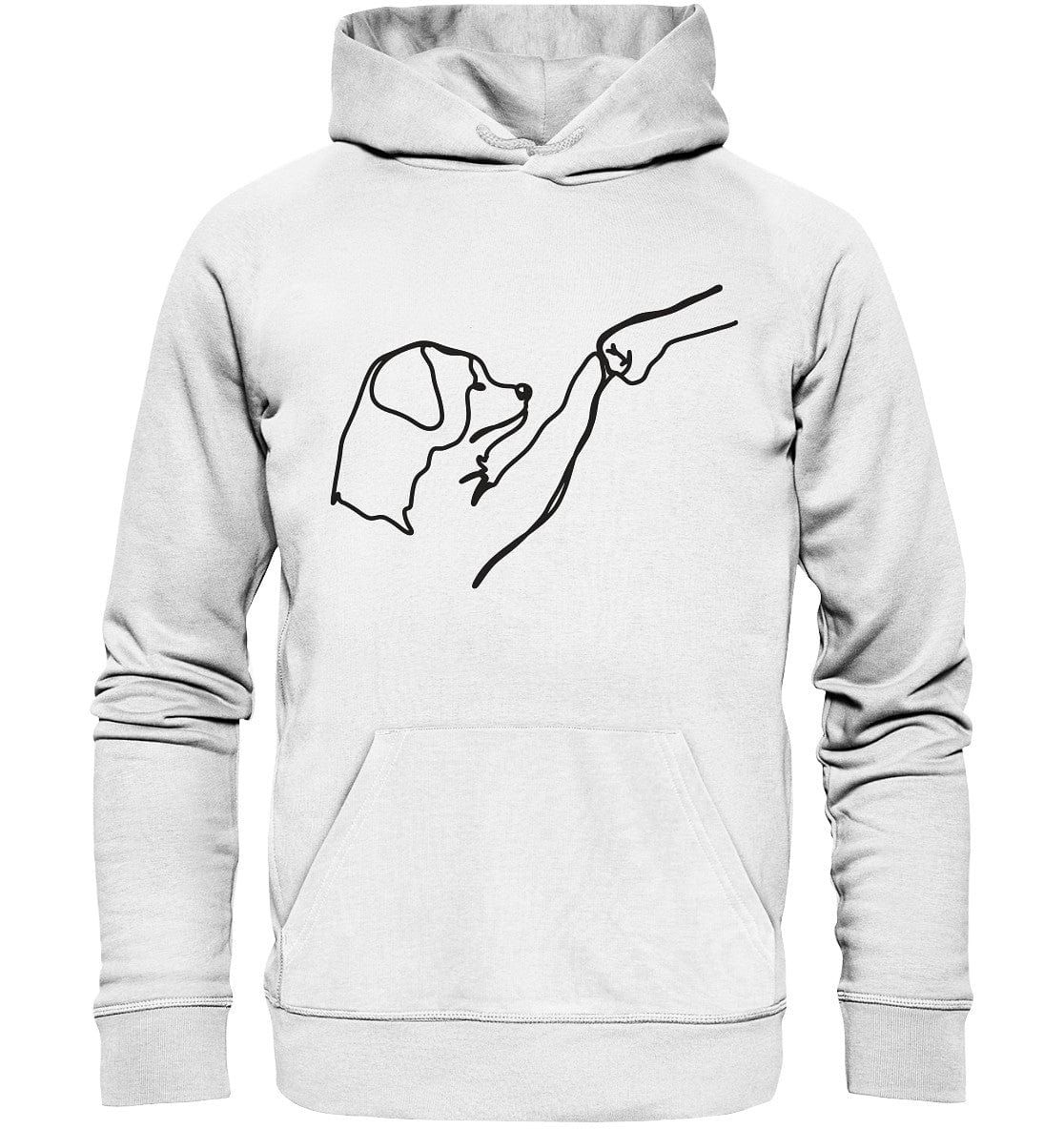 Hund und Mensch in Freundschaft - Hand und Pfote - Organic Hoodie White / XS