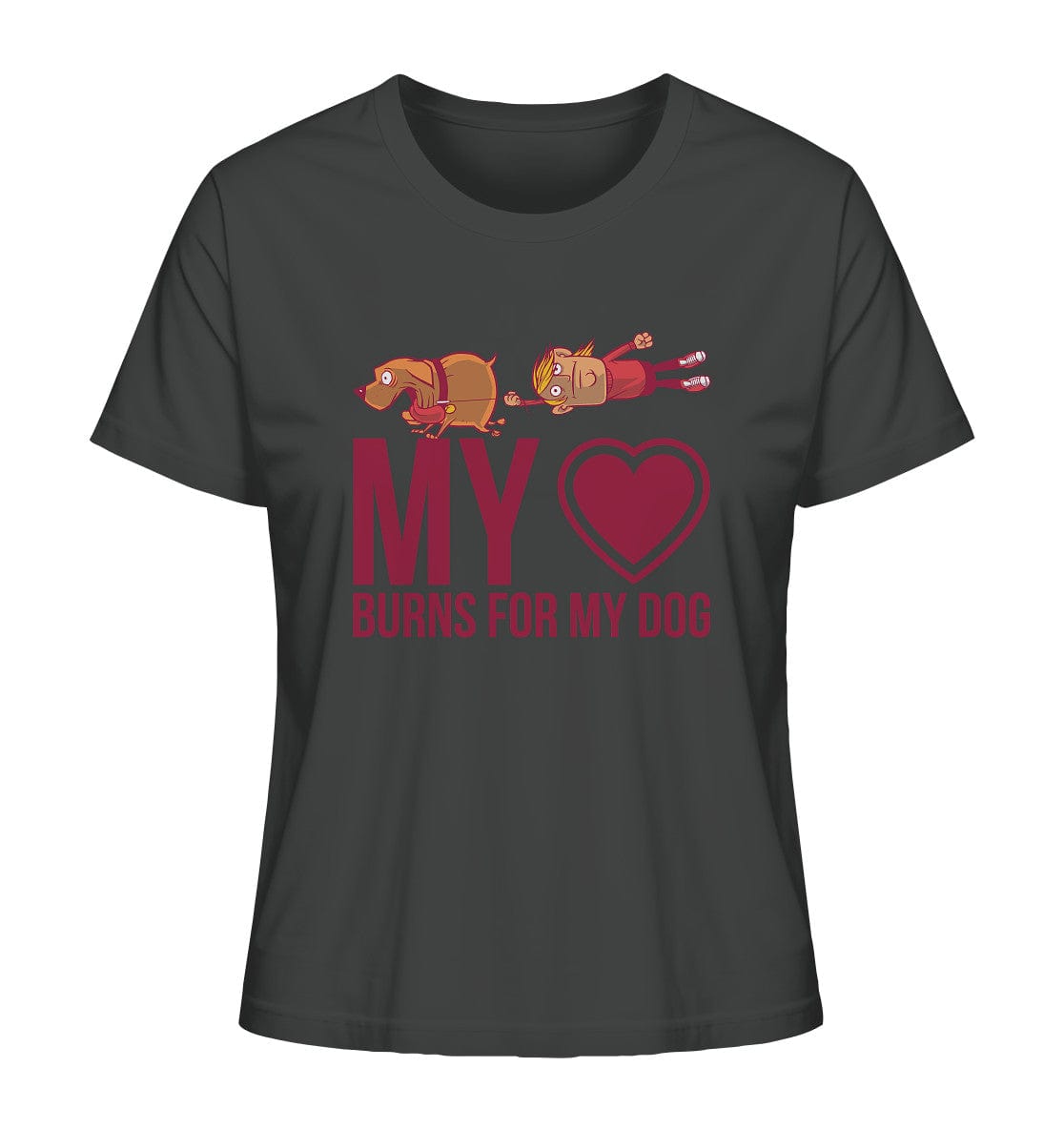 Hundeliebe - My heart burns for my dog - Ladies Organic Shirt Anthracite / XS