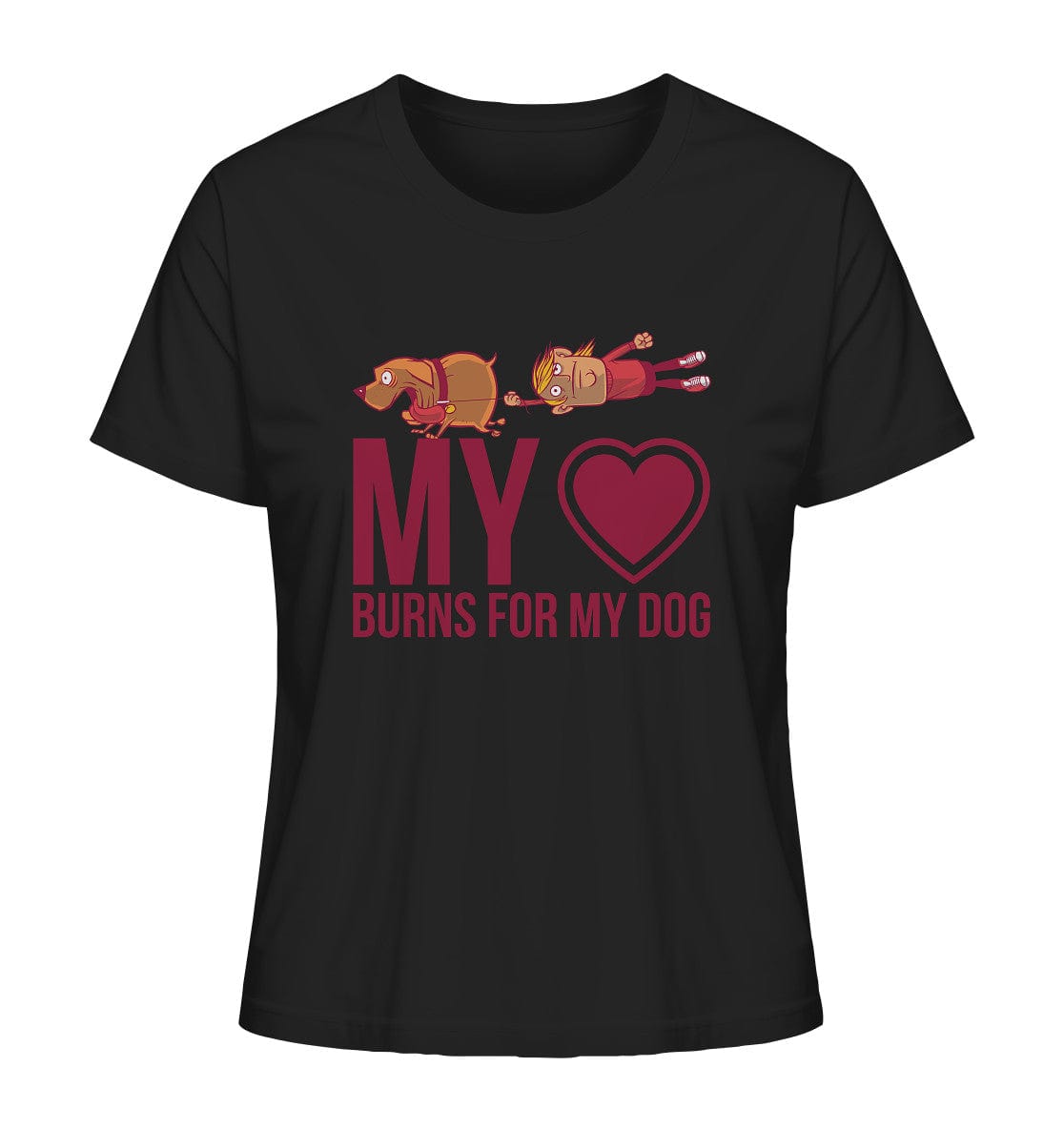 Hundeliebe - My heart burns for my dog - Ladies Organic Shirt Black / XS