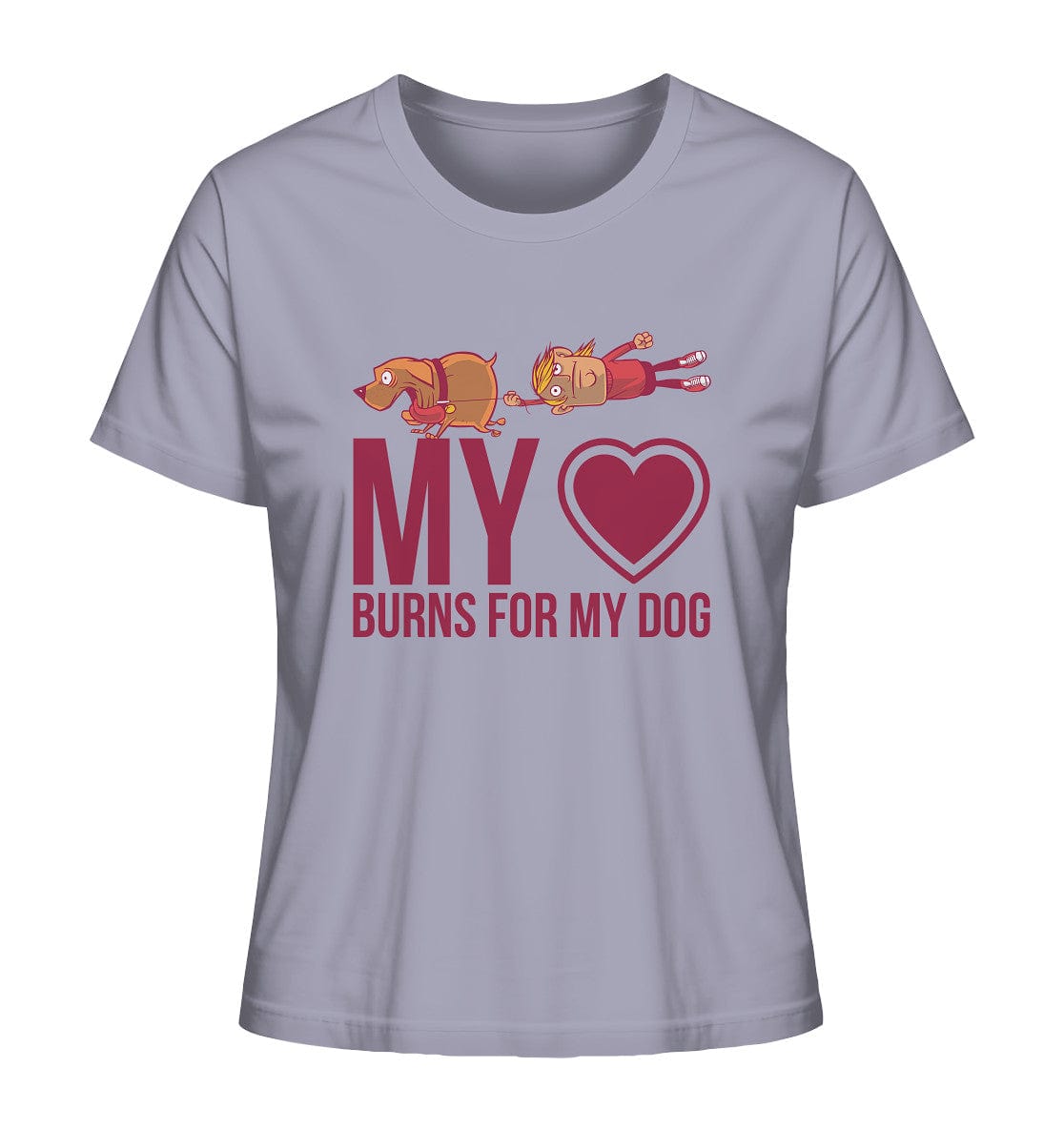Hundeliebe - My heart burns for my dog - Ladies Organic Shirt Lavender / XS