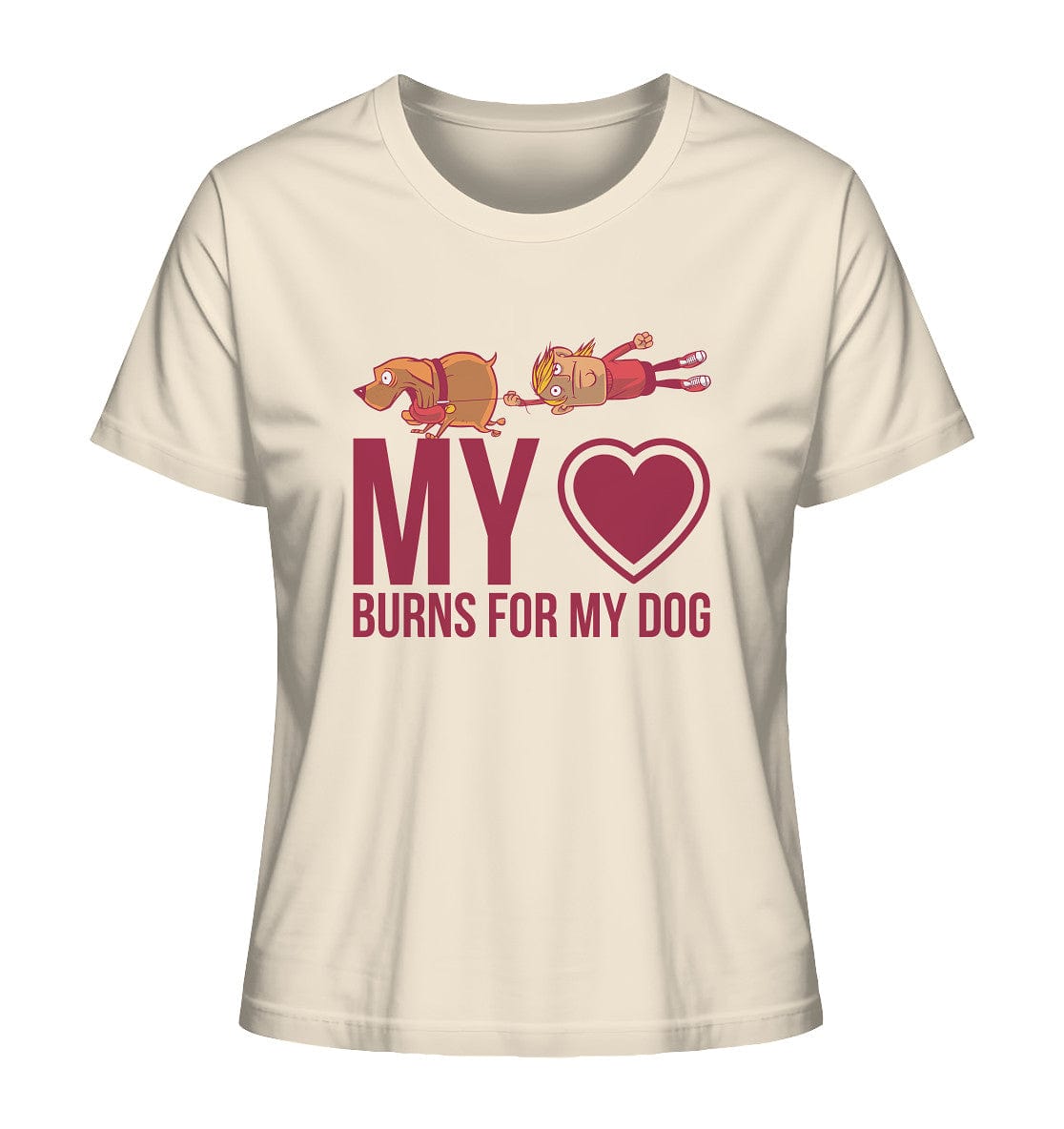 Hundeliebe - My heart burns for my dog - Ladies Organic Shirt Natural Raw / XS