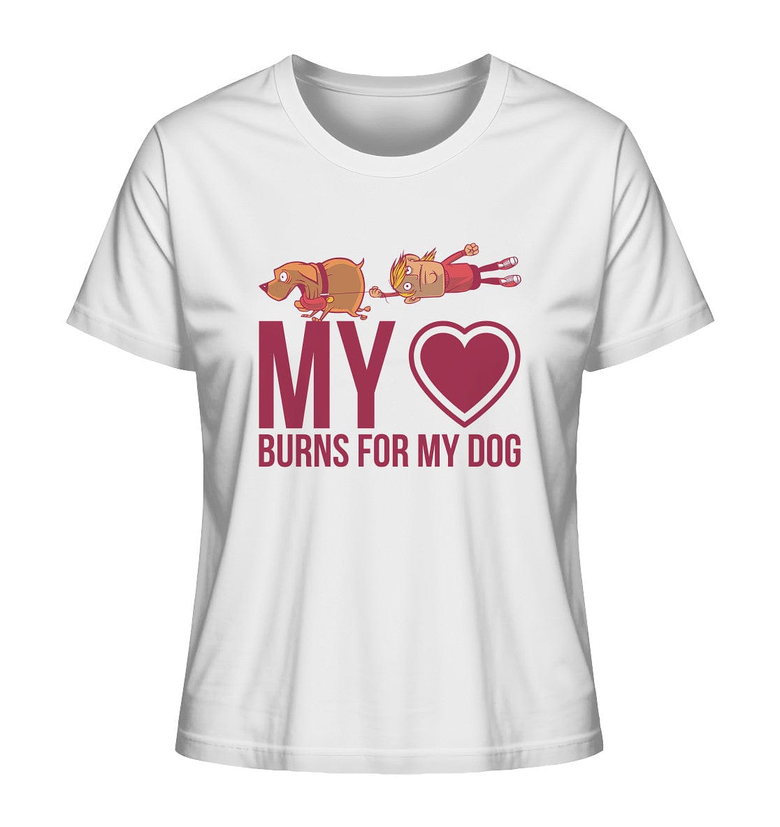 Hundeliebe - My heart burns for my dog - Ladies Organic Shirt White / XS