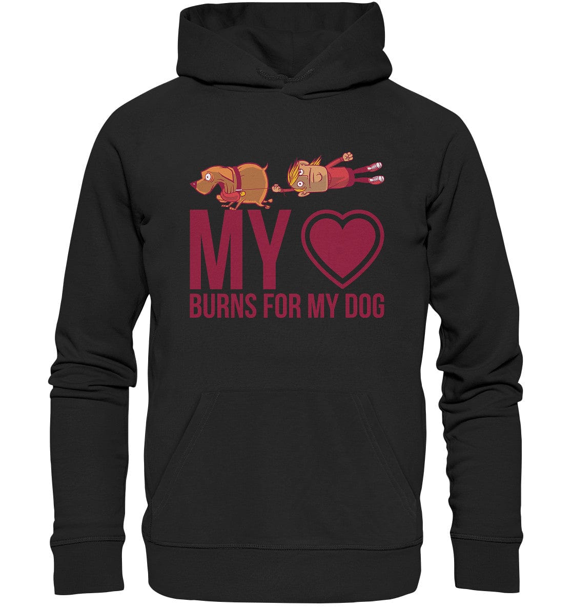 Hundeliebe - My heart burns for my dog - Organic Hoodie Black / XS