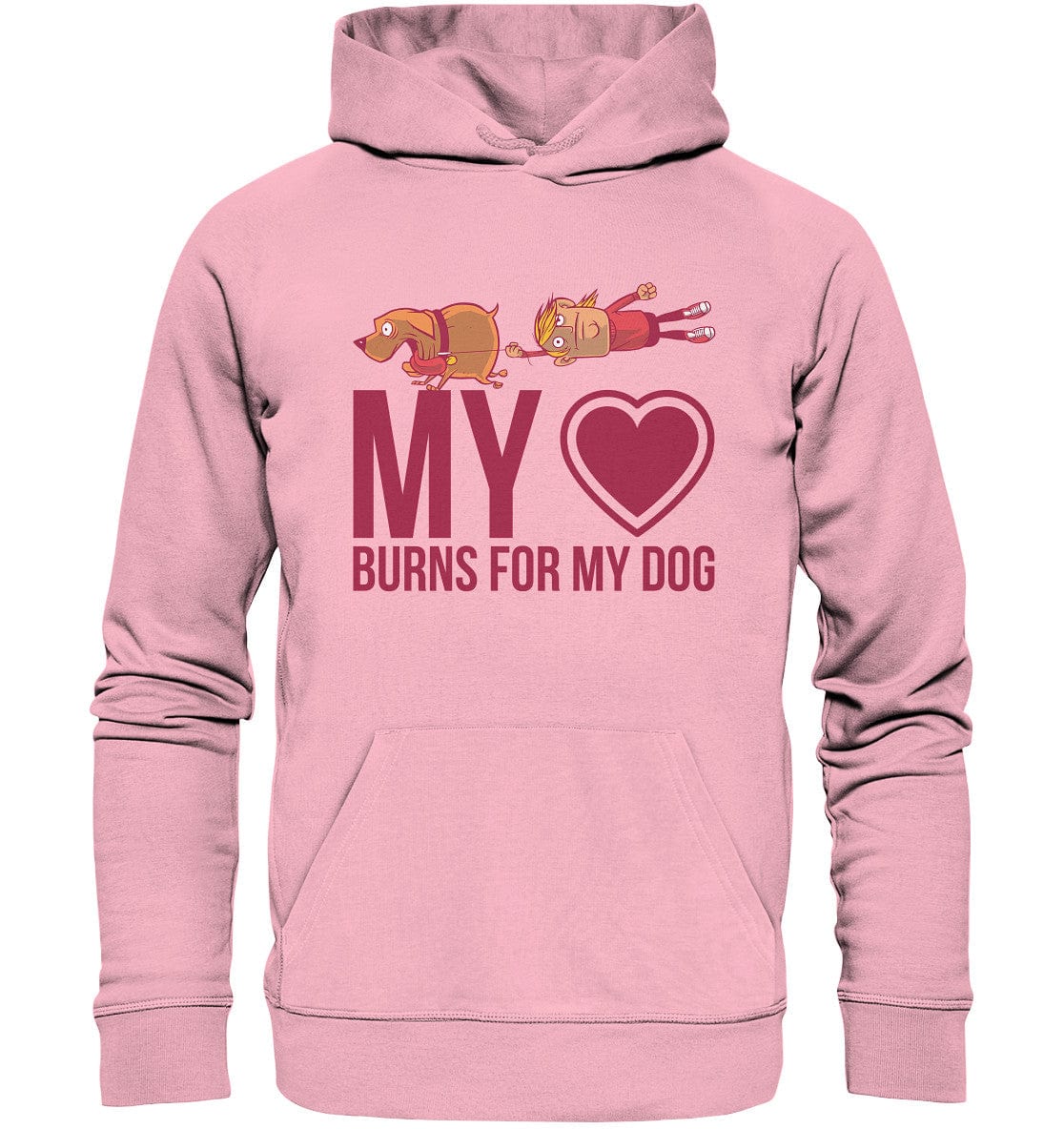 Hundeliebe - My heart burns for my dog - Organic Hoodie Cotton Pink / XS
