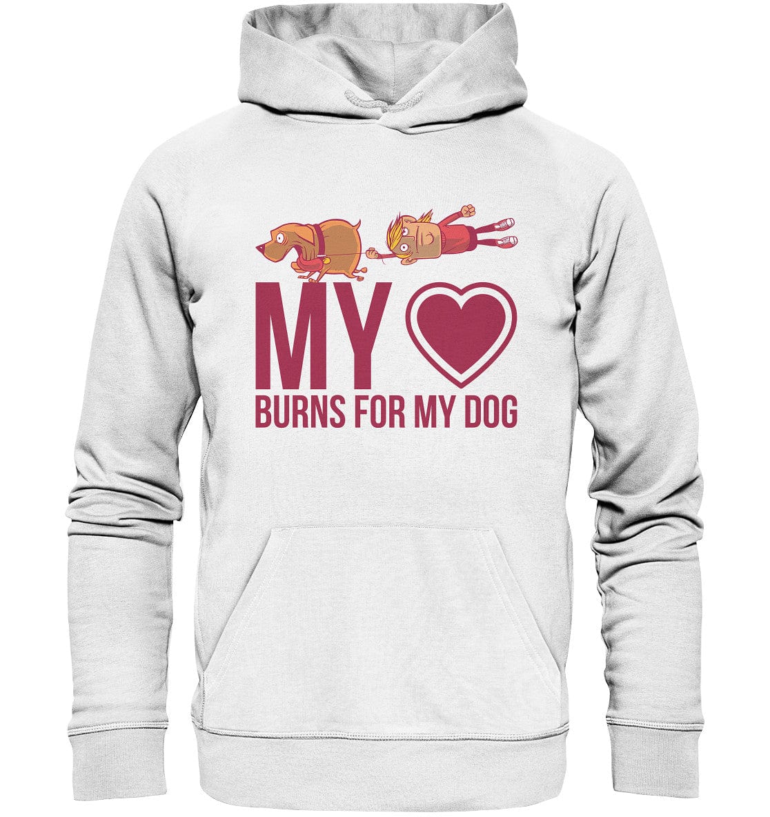 Hundeliebe - My heart burns for my dog - Organic Hoodie White / XS