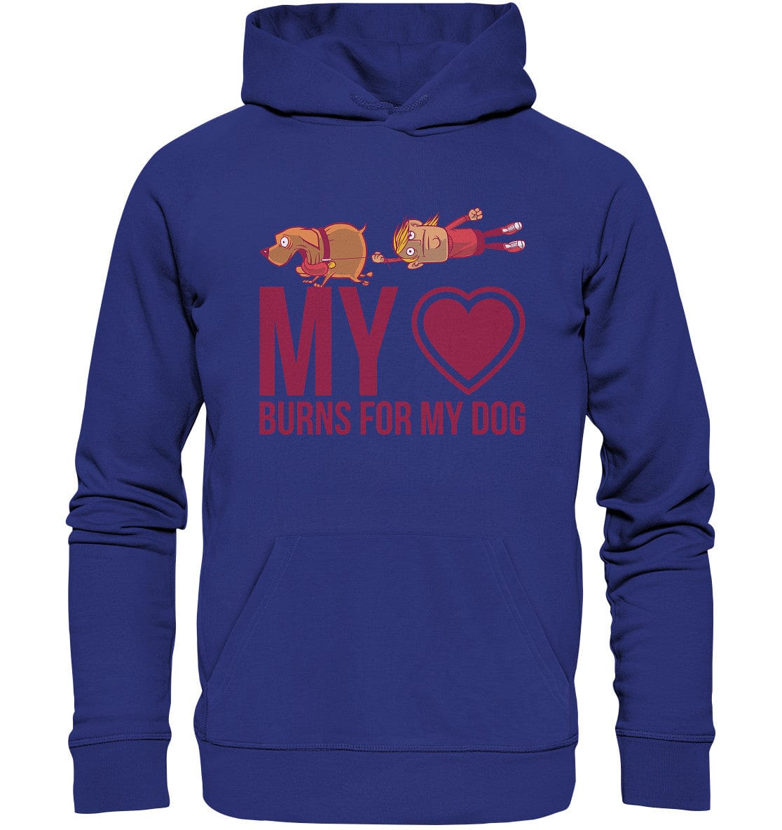 Hundeliebe - My heart burns for my dog - Organic Hoodie Worker Blue / XS
