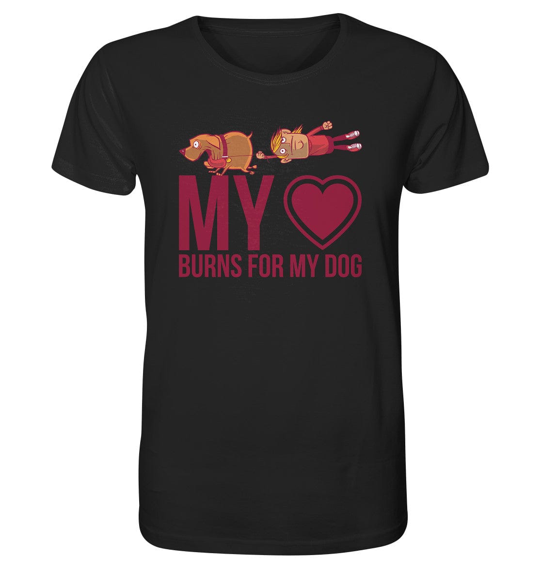 Hundeliebe - My heart burns for my dog - Organic Shirt Black / XS