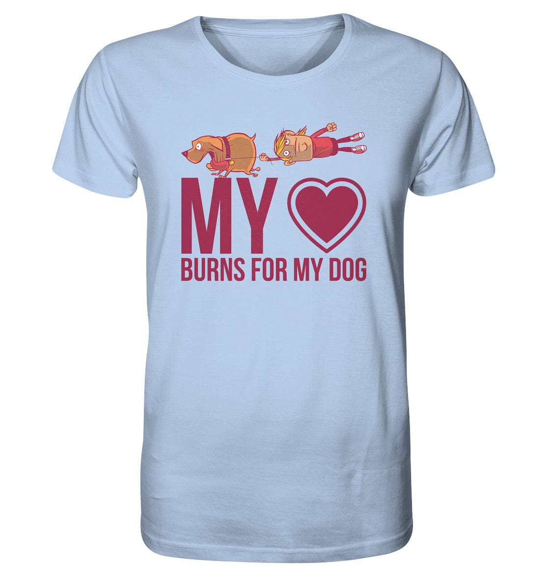 Hundeliebe - My heart burns for my dog - Organic Shirt Blue Soul / XS