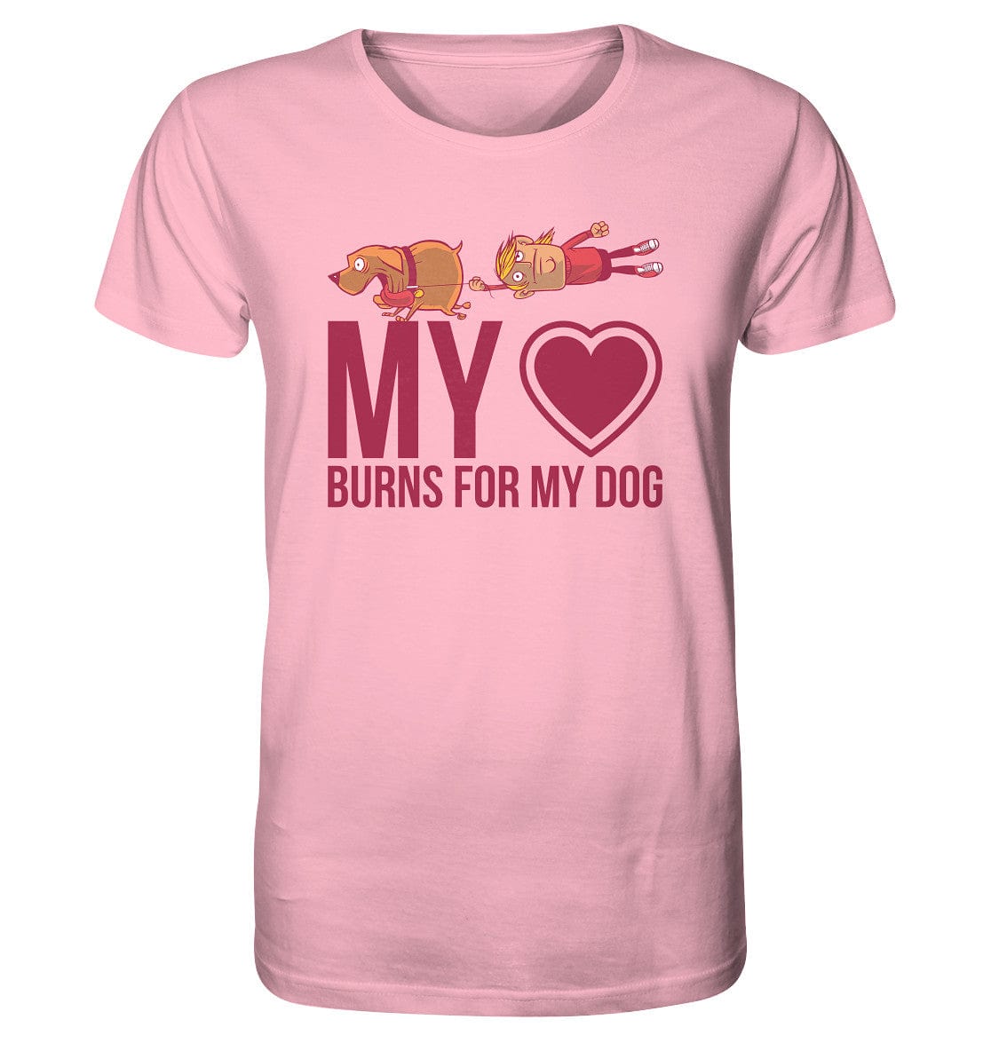 Hundeliebe - My heart burns for my dog - Organic Shirt Cotton Pink / XS
