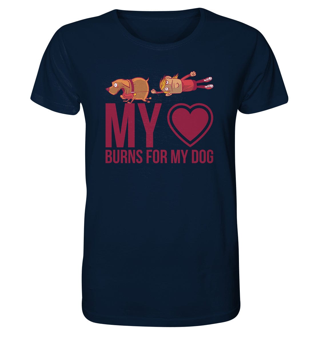 Hundeliebe - My heart burns for my dog - Organic Shirt French Navy / XS