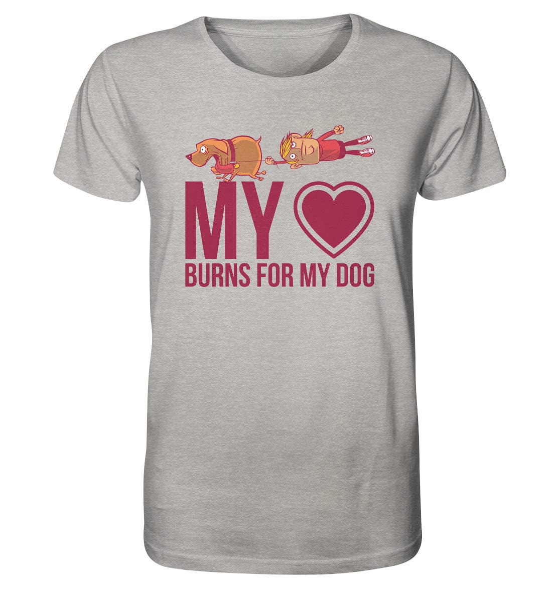 Hundeliebe - My heart burns for my dog - Organic Shirt Heather Grey / XS