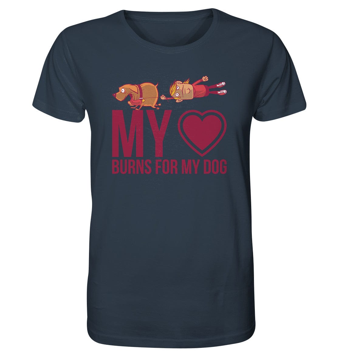 Hundeliebe - My heart burns for my dog - Organic Shirt India Ink Grey / XS