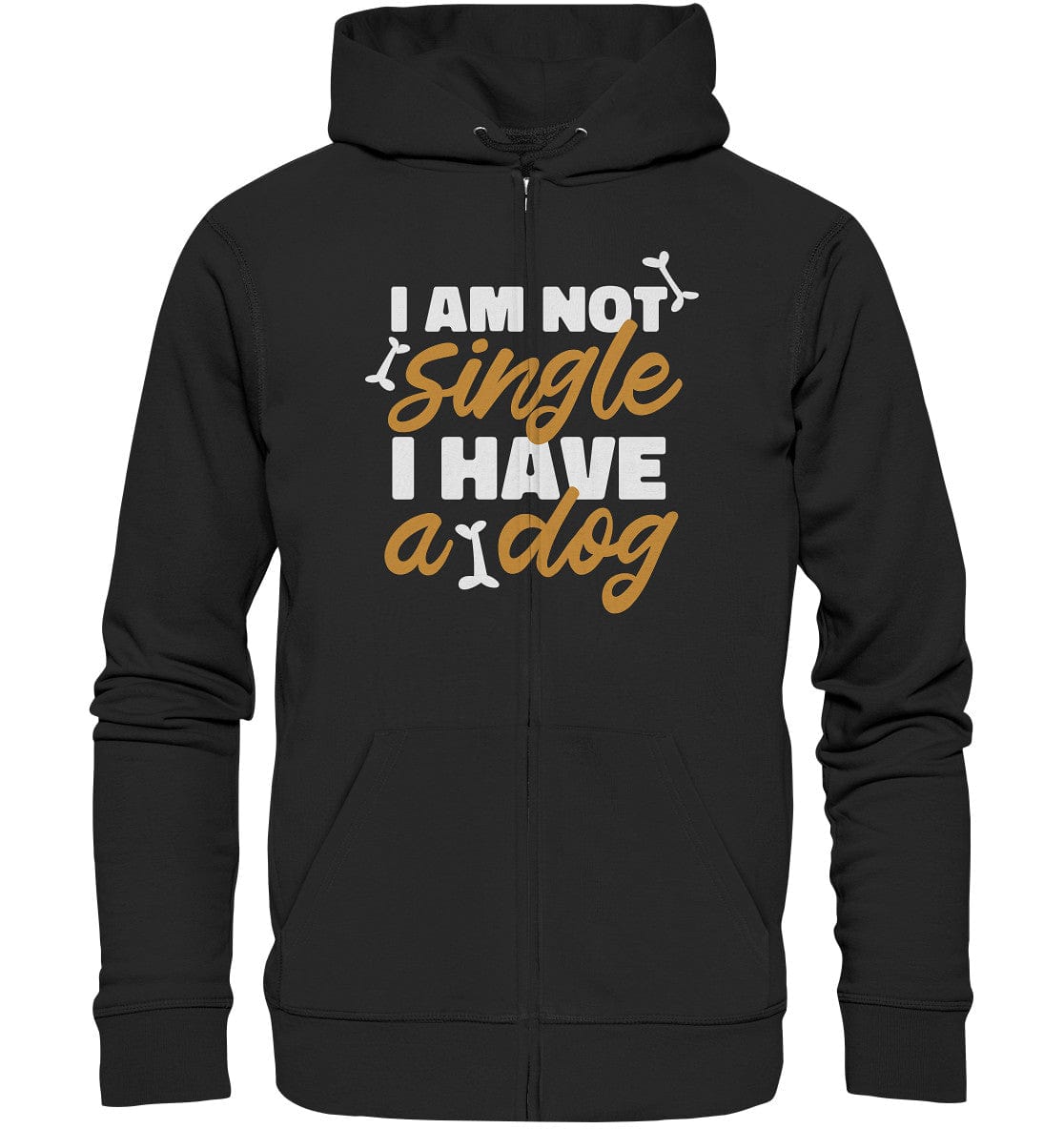 I am not single I have a dog - Organic Zipper Black / S