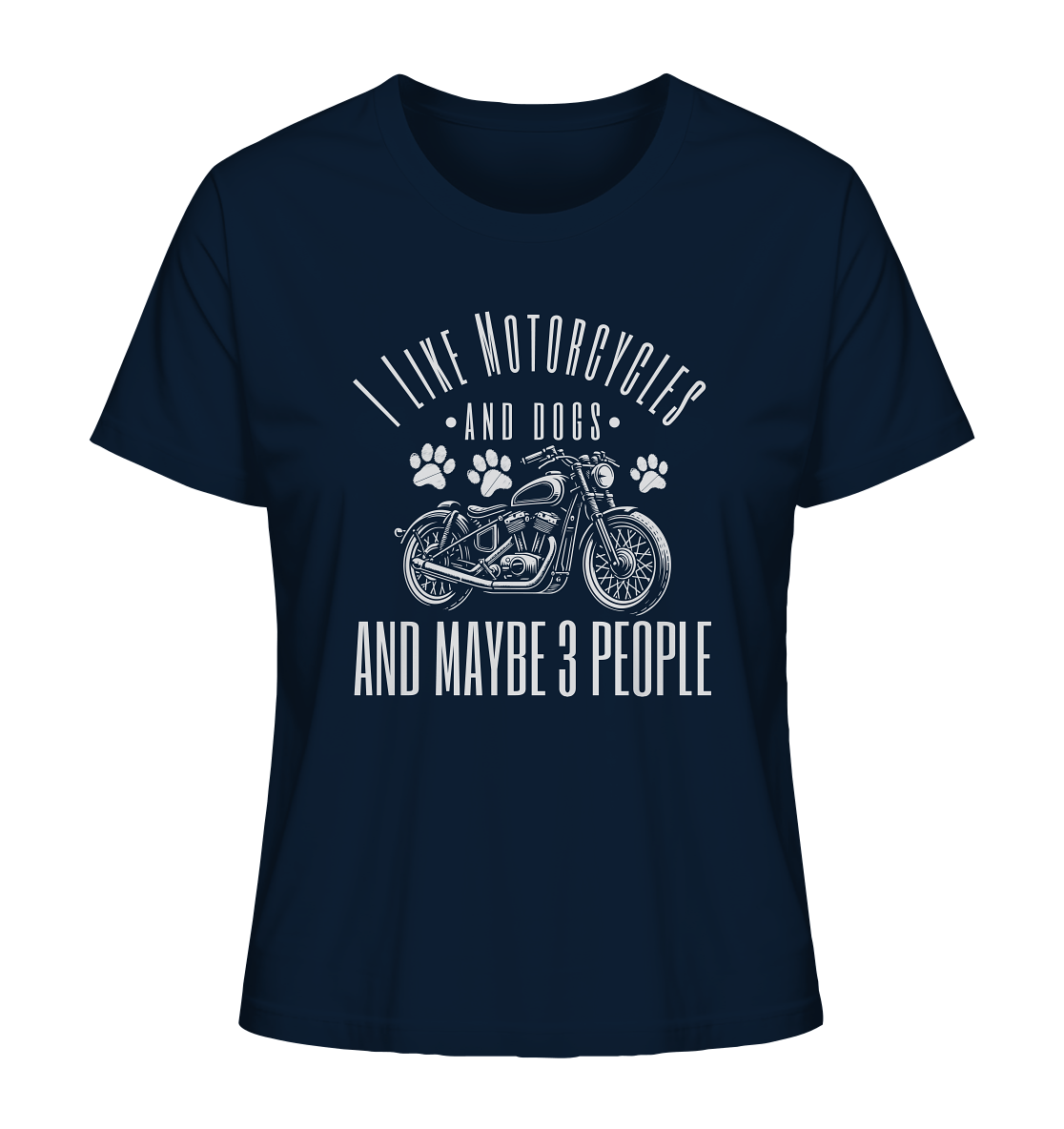 I like motorcycles and dogs - Hundespruch - Ladies Organic Shirt French Navy / XS