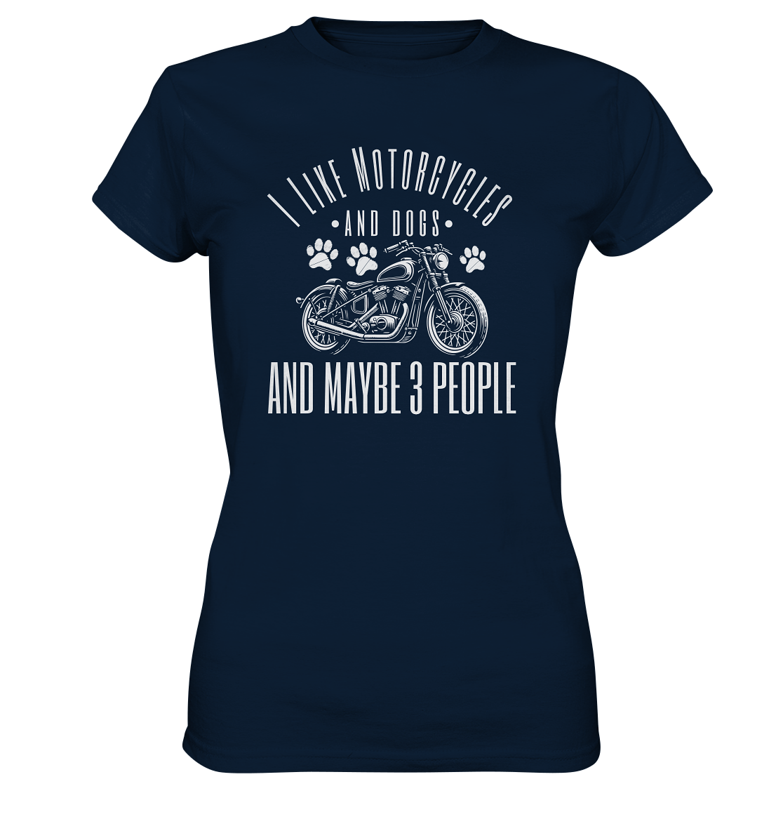 I like motorcycles and dogs - Hundespruch - Ladies Premium Shirt Navy / XS