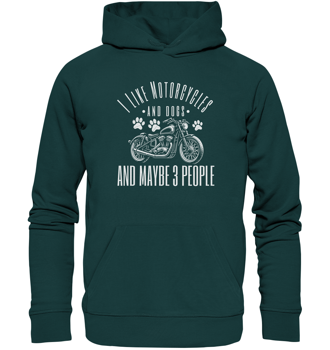 I like motorcycles and dogs - Hundespruch - Organic Hoodie Glazed Green / XS