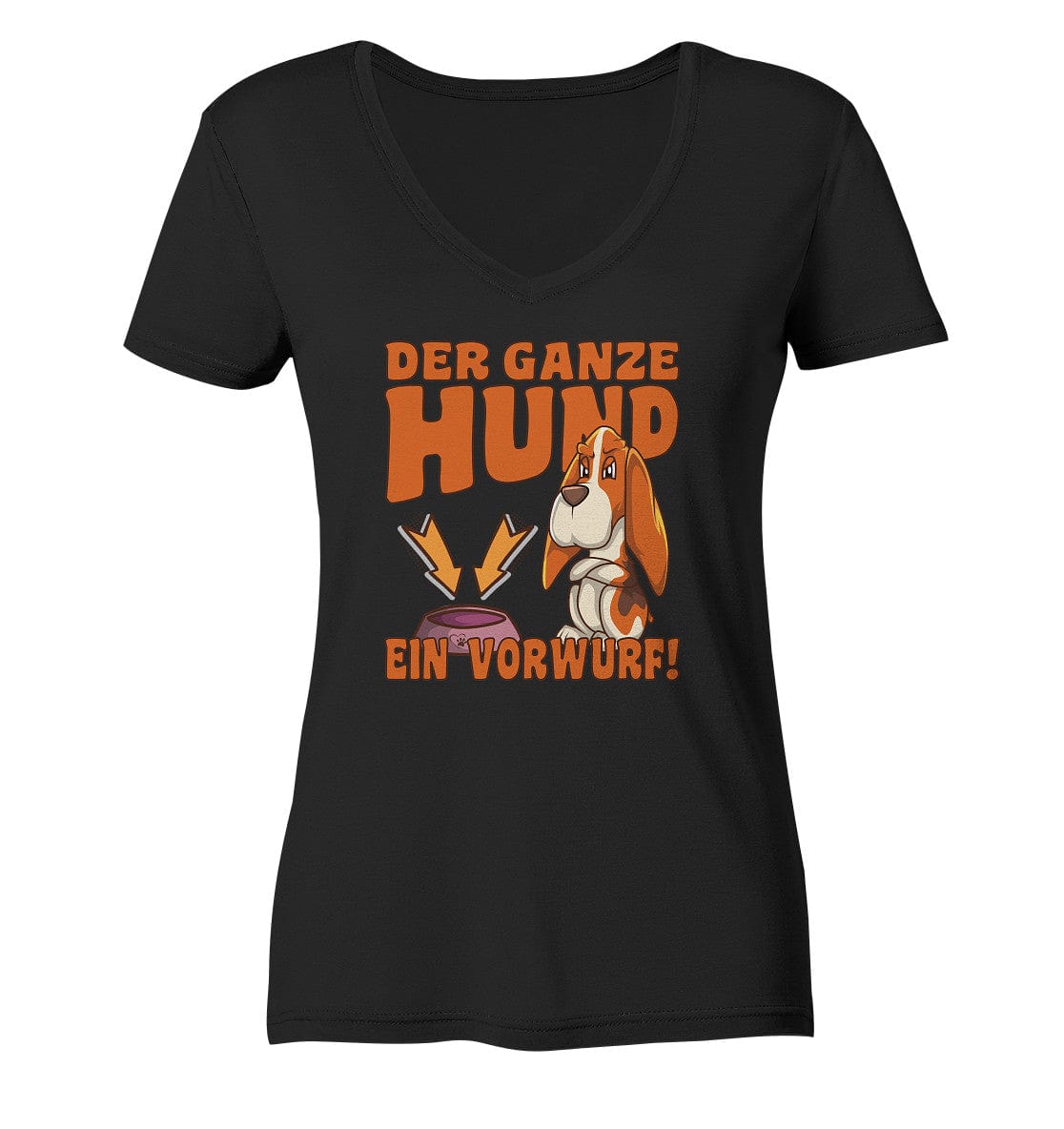 Jagdhund - Der ganze Hund ein Vorwurf - Ladies V-Neck Shirt Black / XS