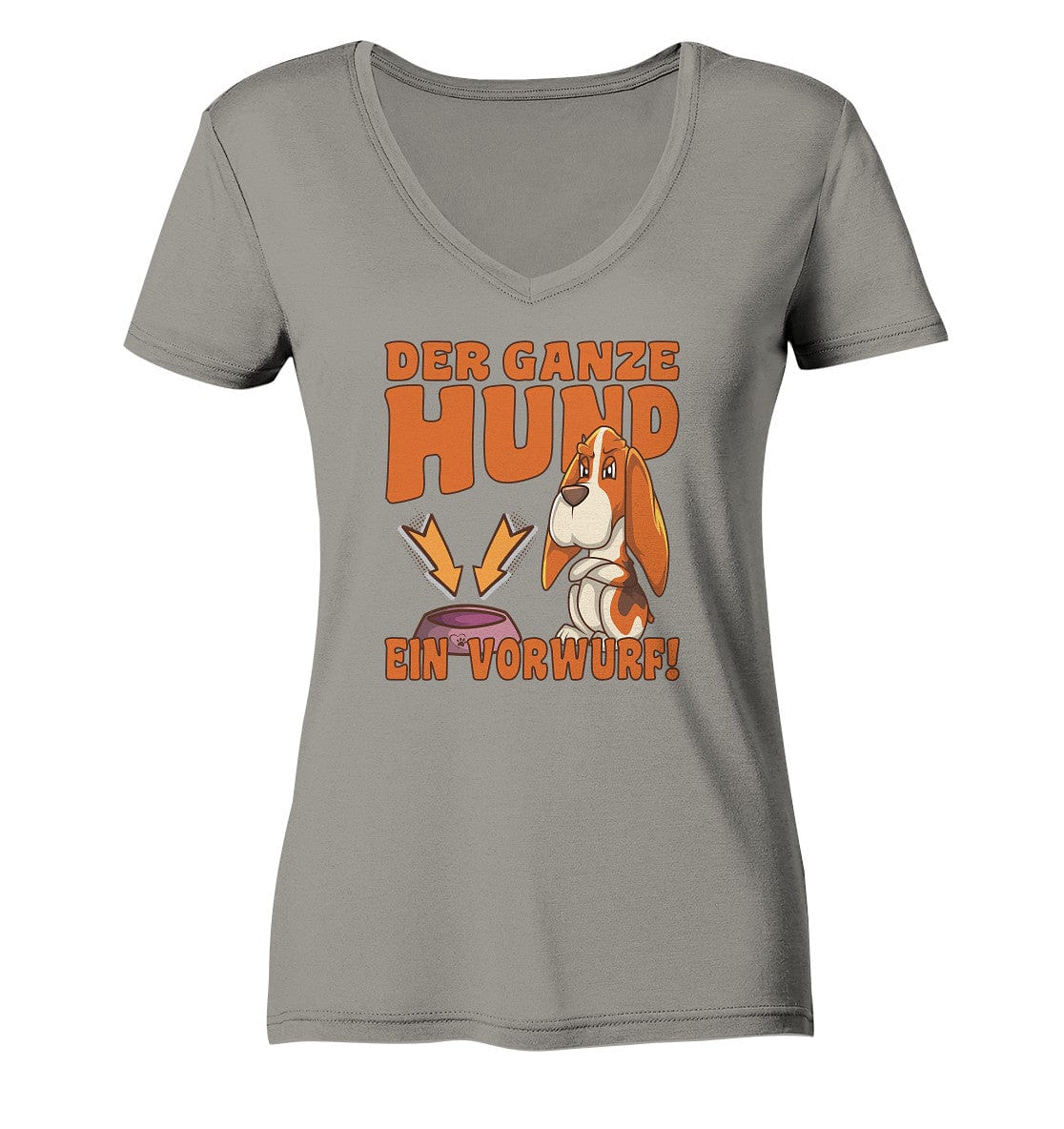 Jagdhund - Der ganze Hund ein Vorwurf - Ladies V-Neck Shirt Light Grey / XS