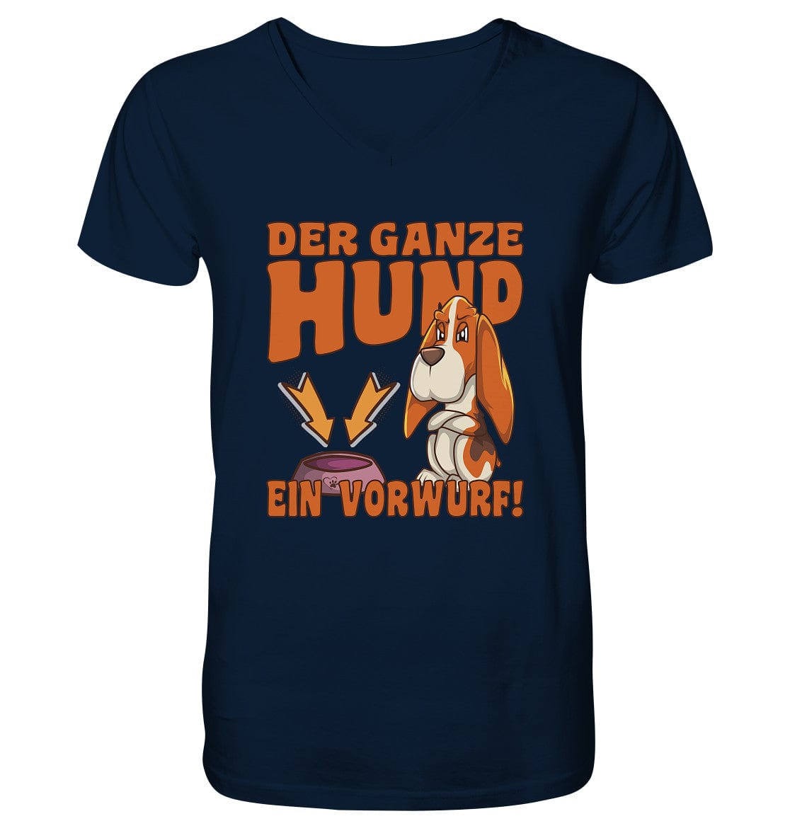 Jagdhund - Der ganze Hund ein Vorwurf - Mens Organic V-Neck Shirt French Navy / S