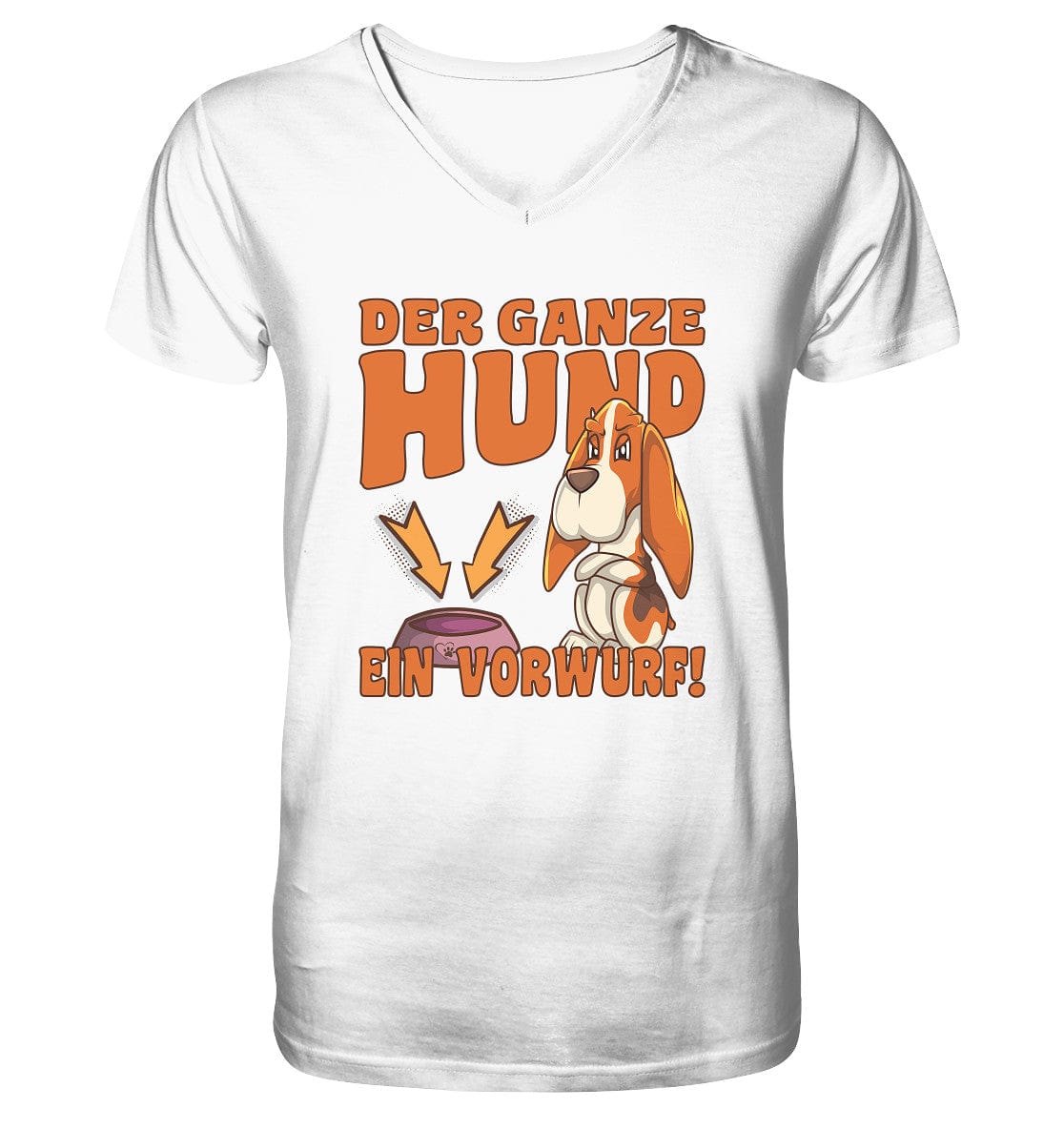 Jagdhund - Der ganze Hund ein Vorwurf - Mens Organic V-Neck Shirt White / S