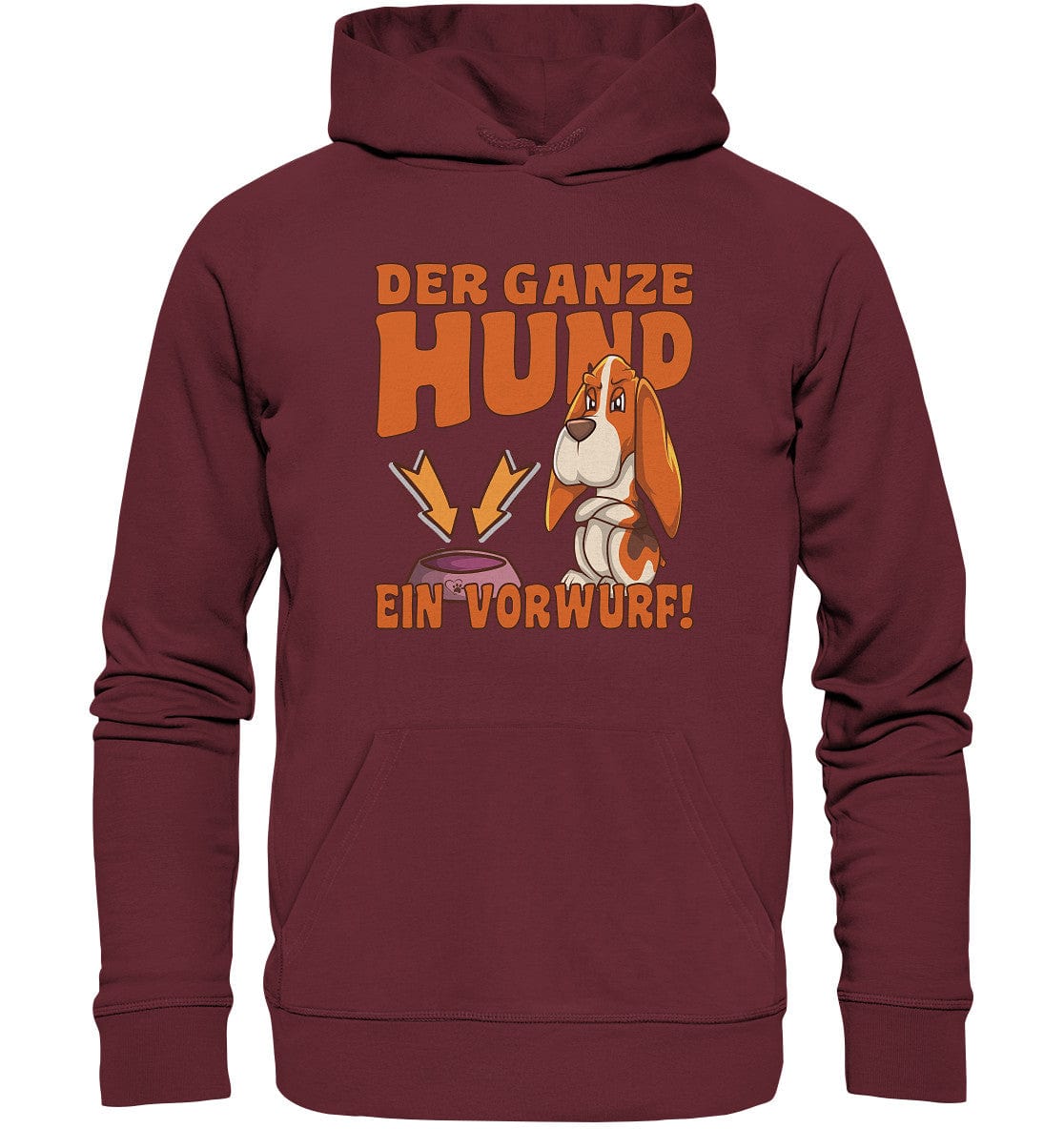 Jagdhund - Der ganze Hund ein Vorwurf - Organic Hoodie Burgundy / XS