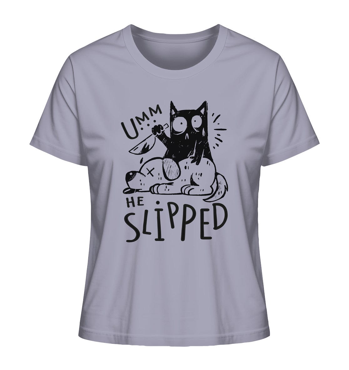 Katze tötet schlafenden Hund - Ladies Organic Shirt Lavender / XS