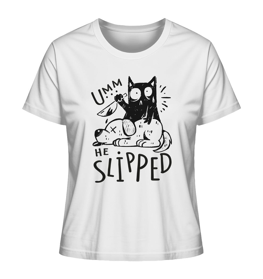 Katze tötet schlafenden Hund - Ladies Organic Shirt White / XS