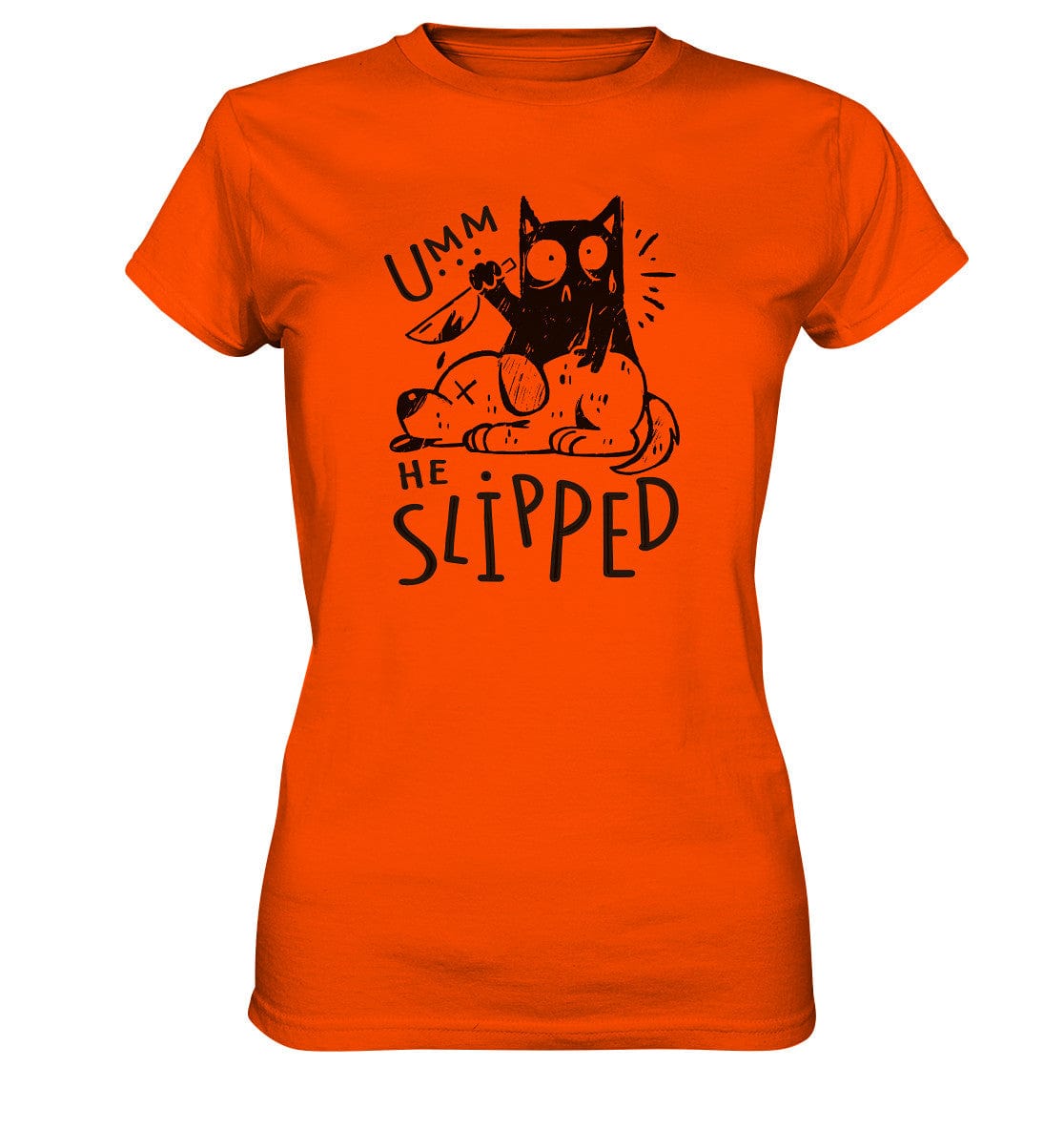 Katze tötet schlafenden Hund - Ladies Premium Shirt Orange / XS