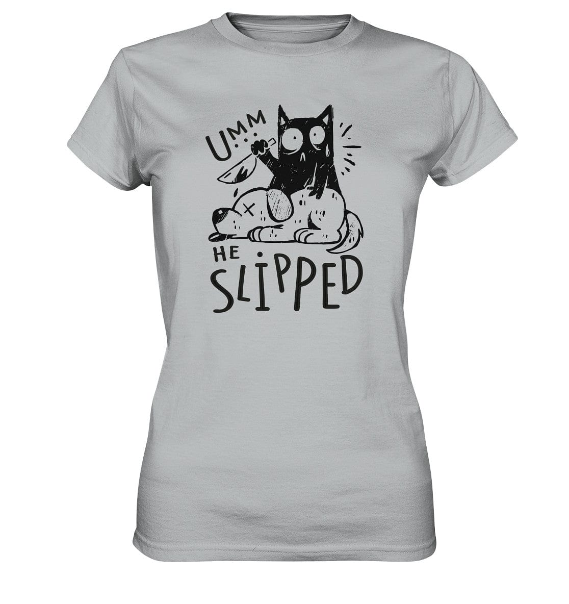 Katze tötet schlafenden Hund - Ladies Premium Shirt Pacific Grey / XS