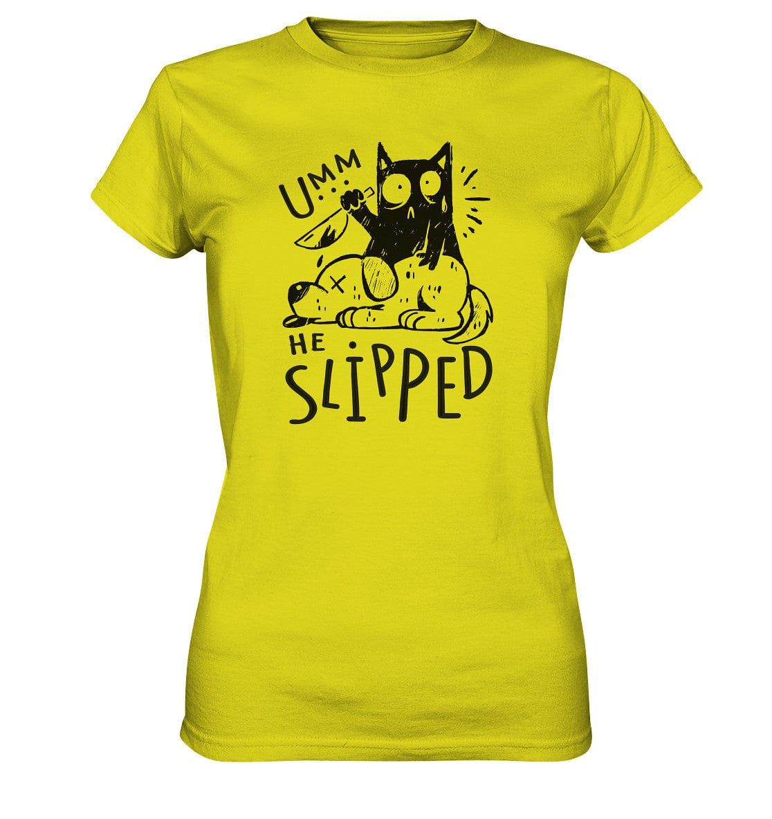 Katze tötet schlafenden Hund - Ladies Premium Shirt Pixel Lime / XS