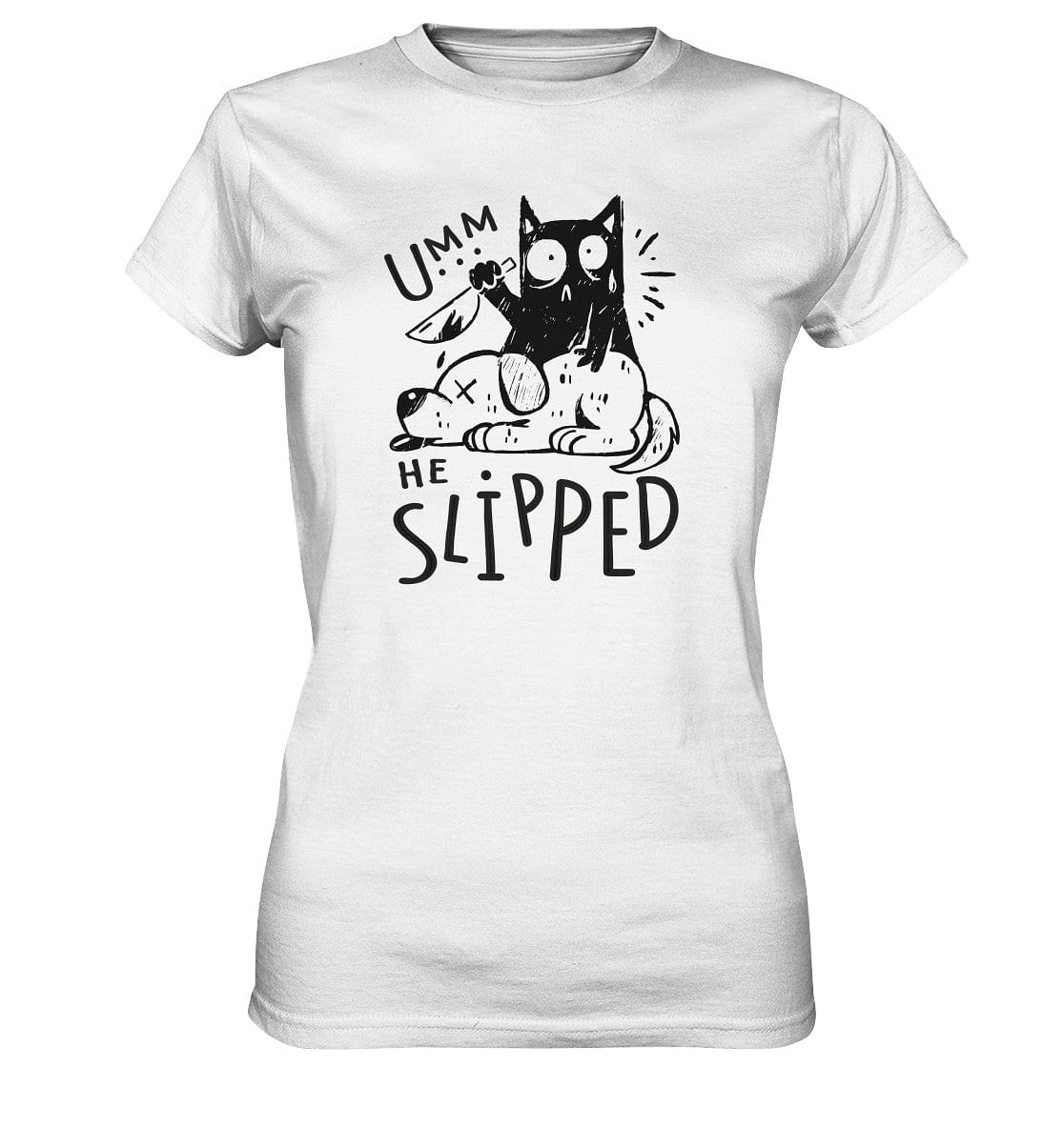 Katze tötet schlafenden Hund - Ladies Premium Shirt White / XS