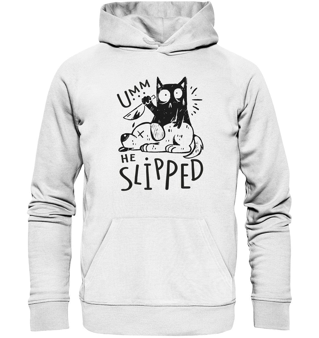 Katze tötet schlafenden Hund - Organic Hoodie White / XS